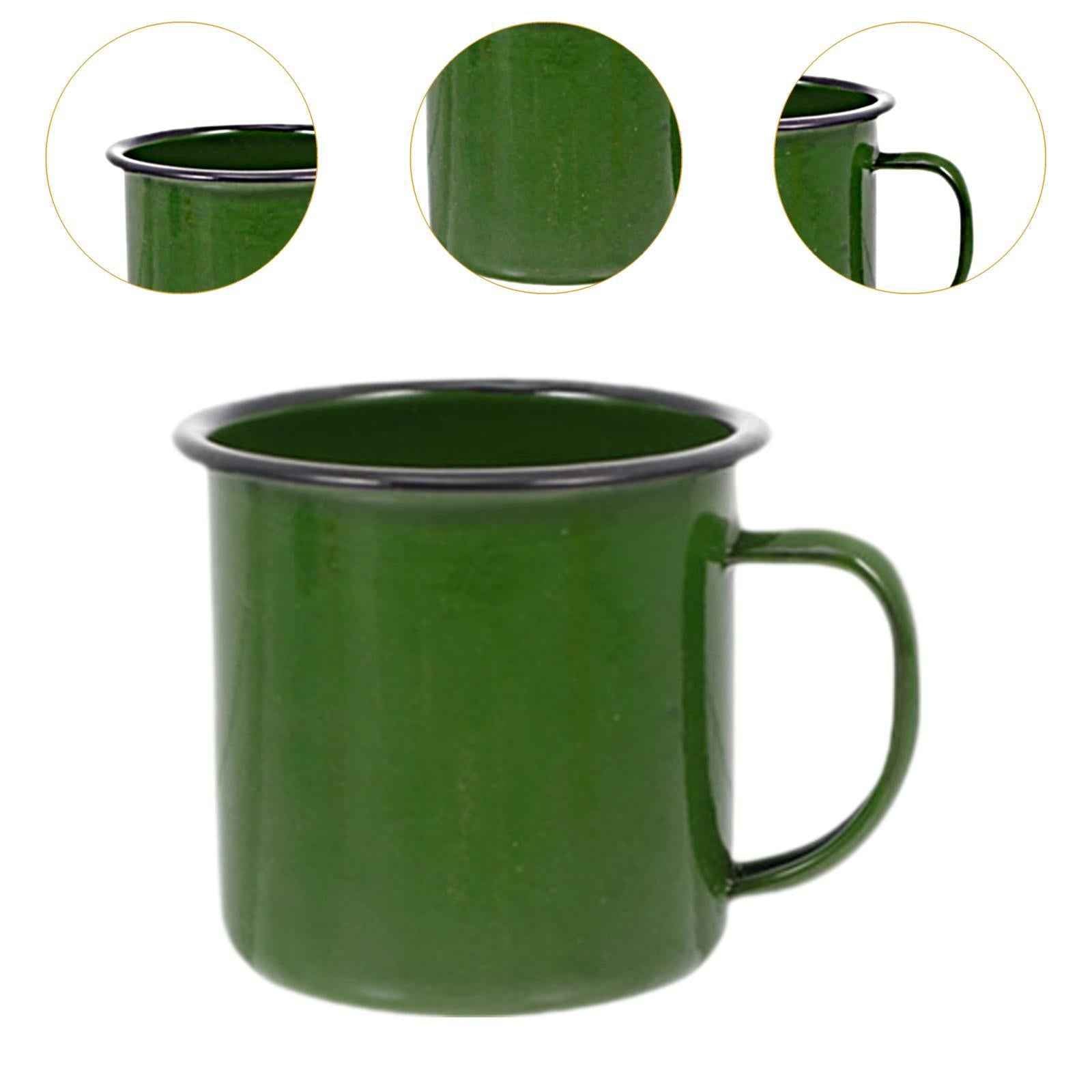 Enamel Coffee Cup Stylish Easy Clean Drinking Cup for Desktop Household Dorm Green
