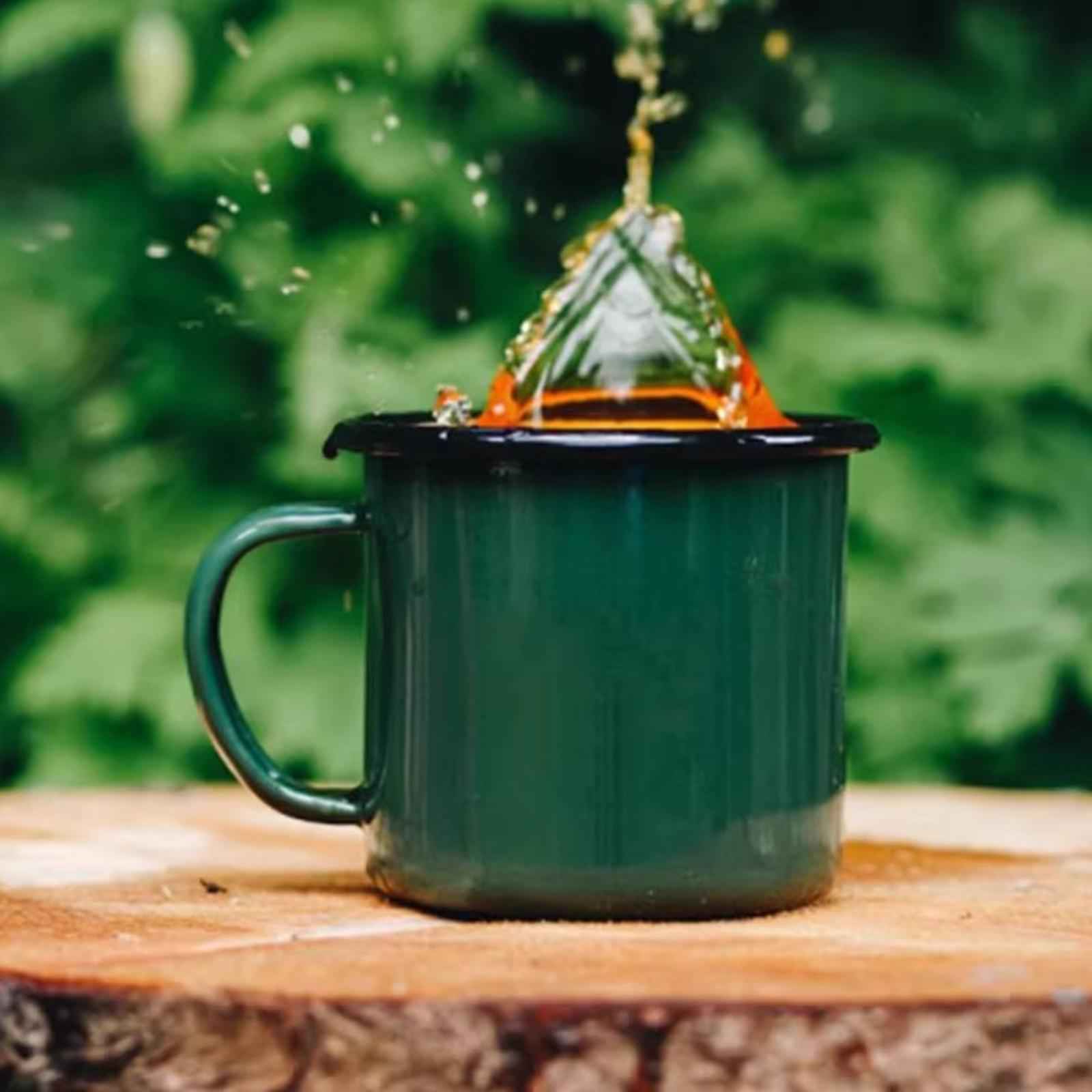 Enamel Coffee Cup Stylish Easy Clean Drinking Cup for Desktop Household Dorm Green