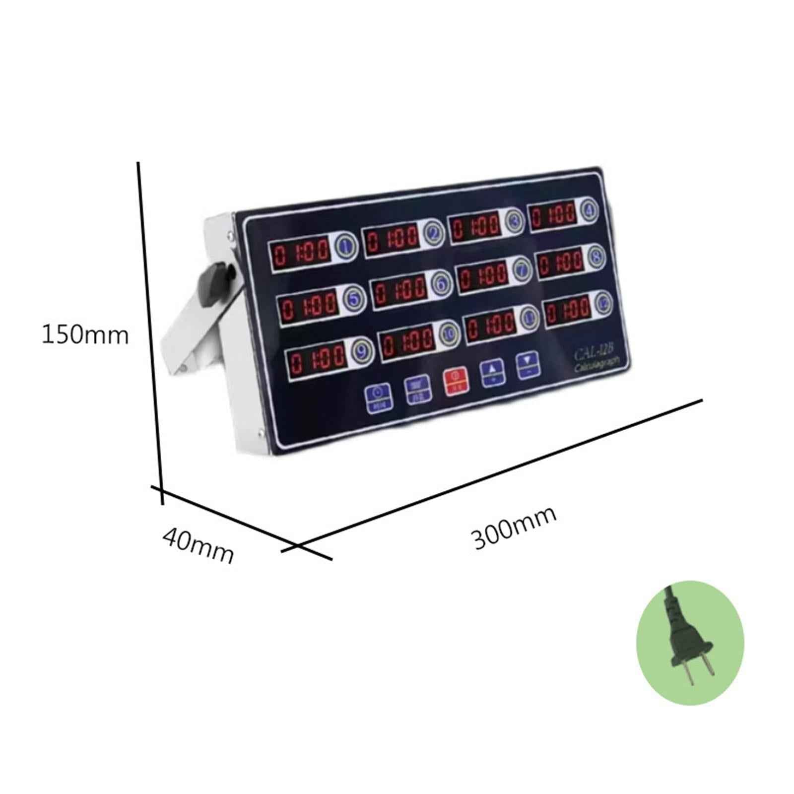 Digital Kitchen Timer LED Display Commercial Fryer Reminder for Kitchen Home 12 Channels