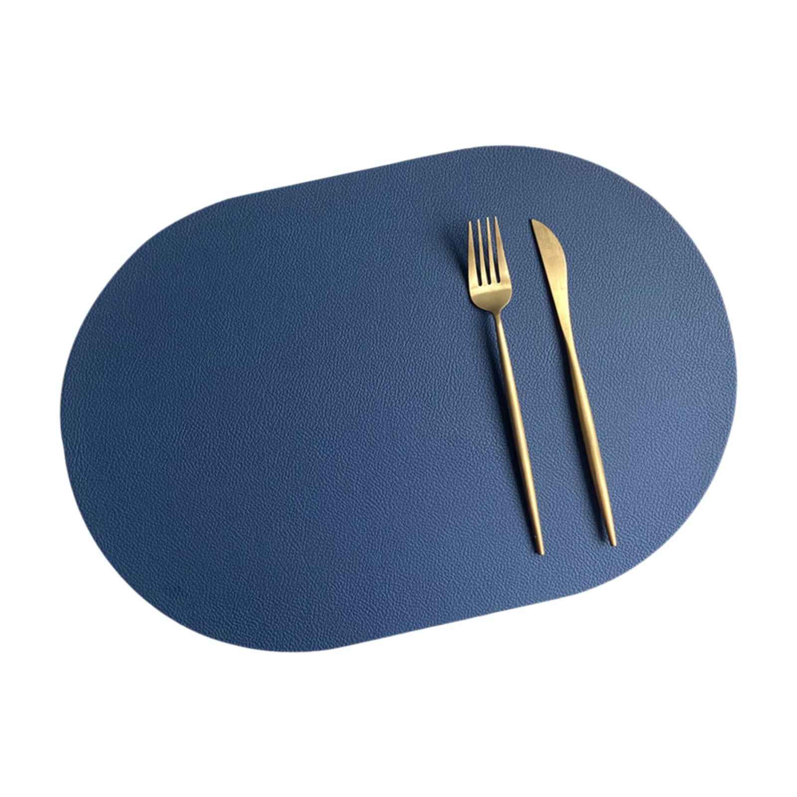 Dining Table Placemat Ornament Nonslip Coaster for Household Tabletop Indoor Blue