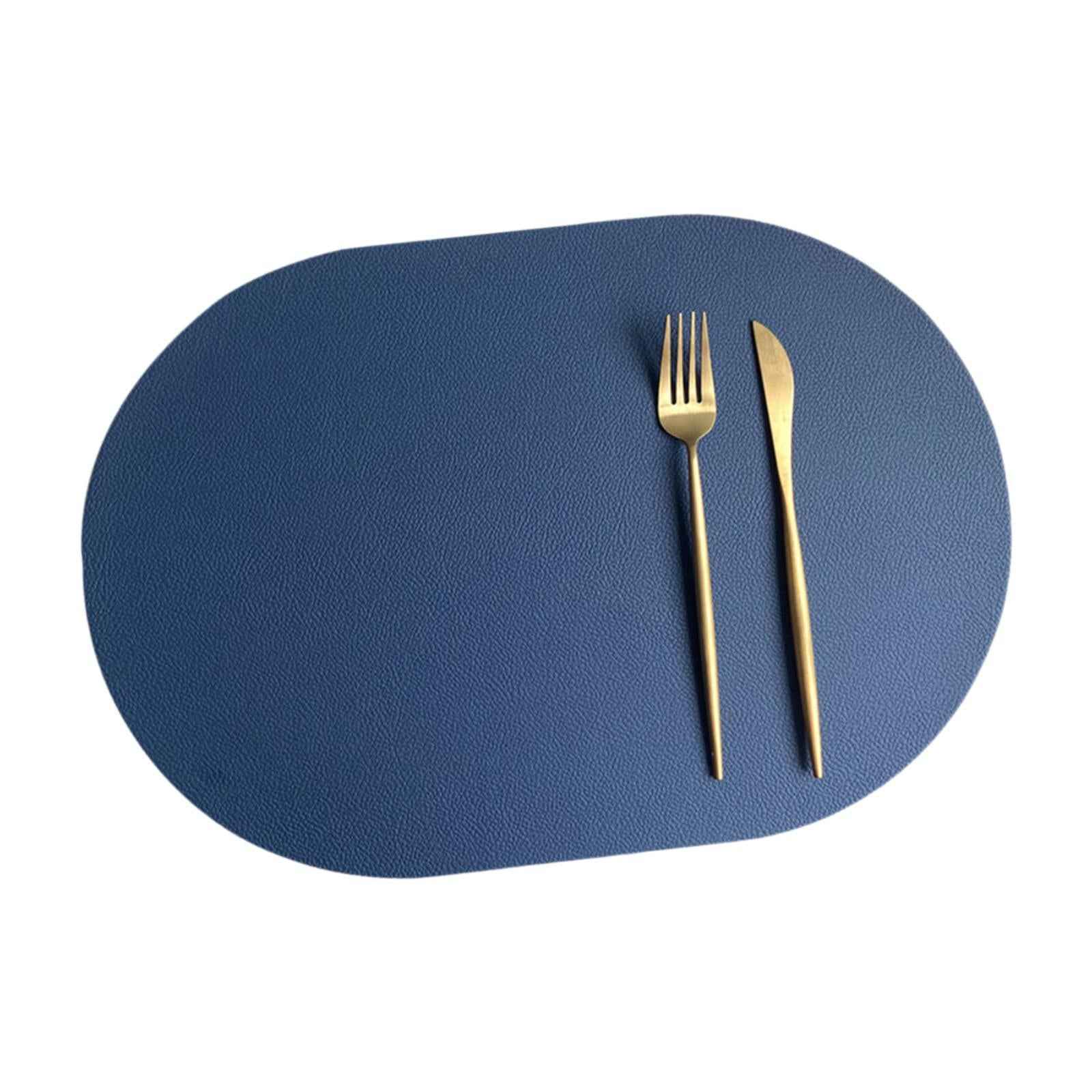 Dining Table Placemat Ornament Nonslip Coaster for Household Tabletop Indoor Blue