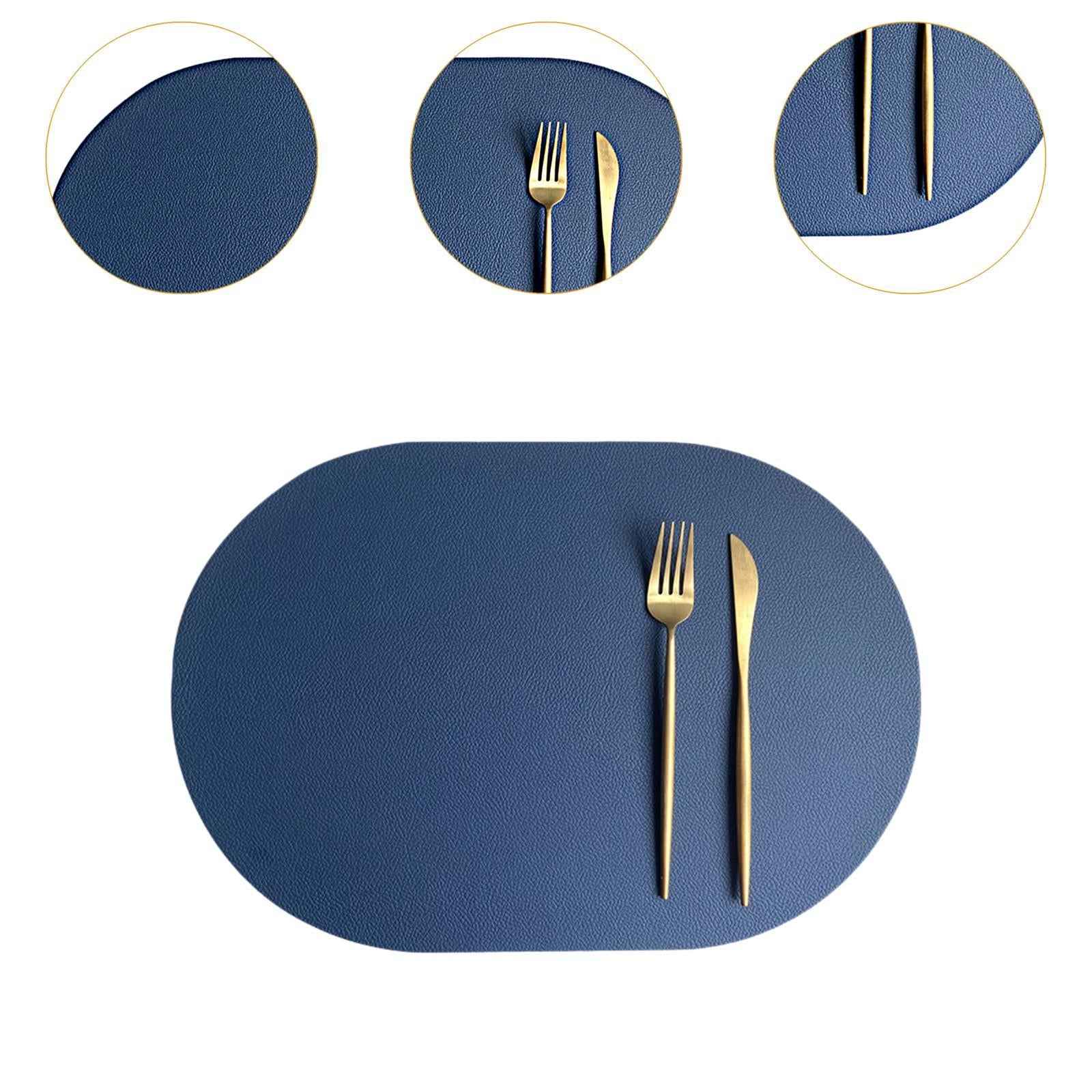 Dining Table Placemat Ornament Nonslip Coaster for Household Tabletop Indoor Blue