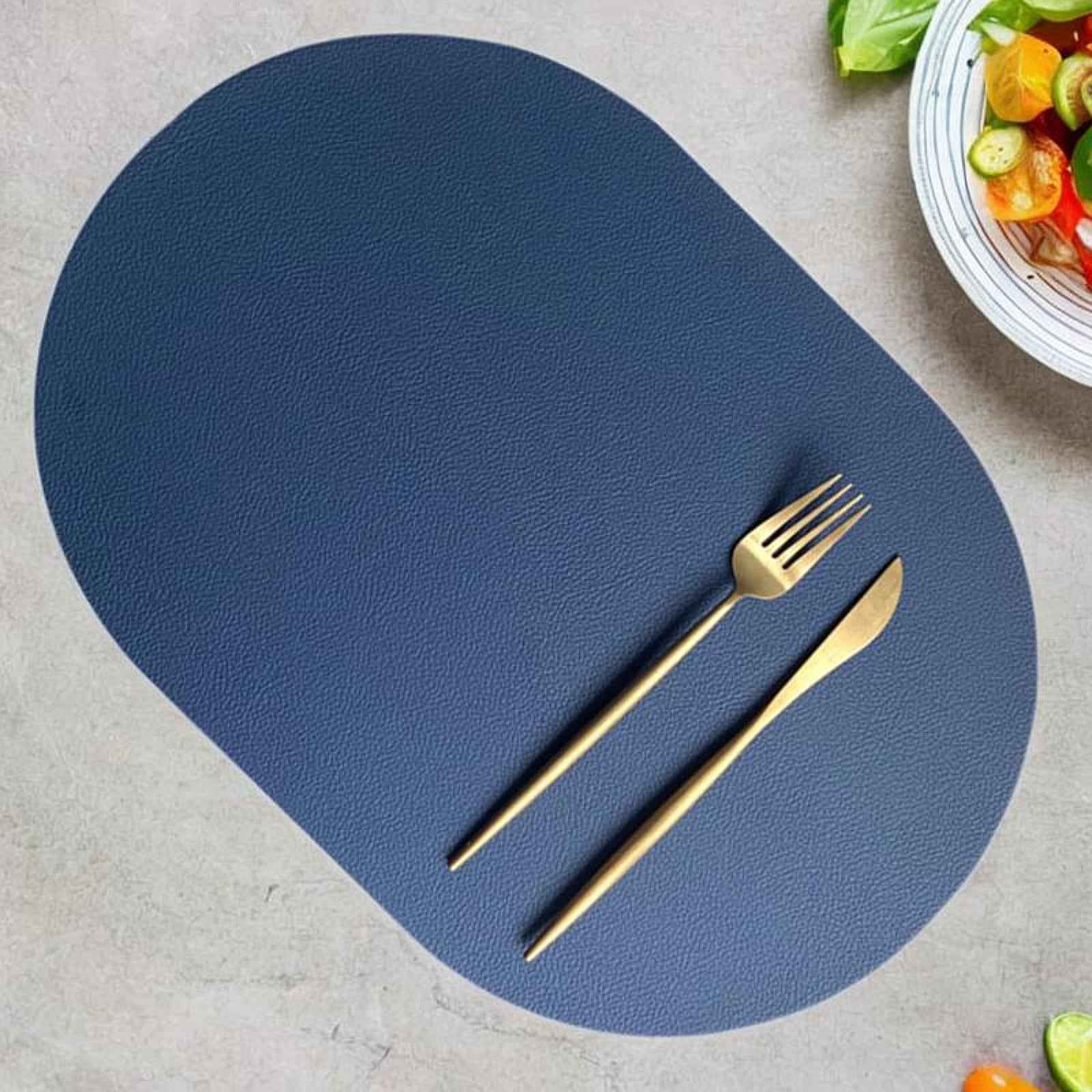 Dining Table Placemat Ornament Nonslip Coaster for Household Tabletop Indoor Blue