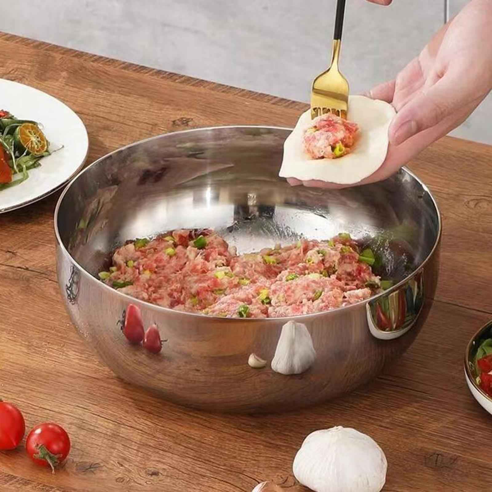 Stainless Steel Basin with Lid Dinner Buffet Server Basin for Fruits Storing 24CM