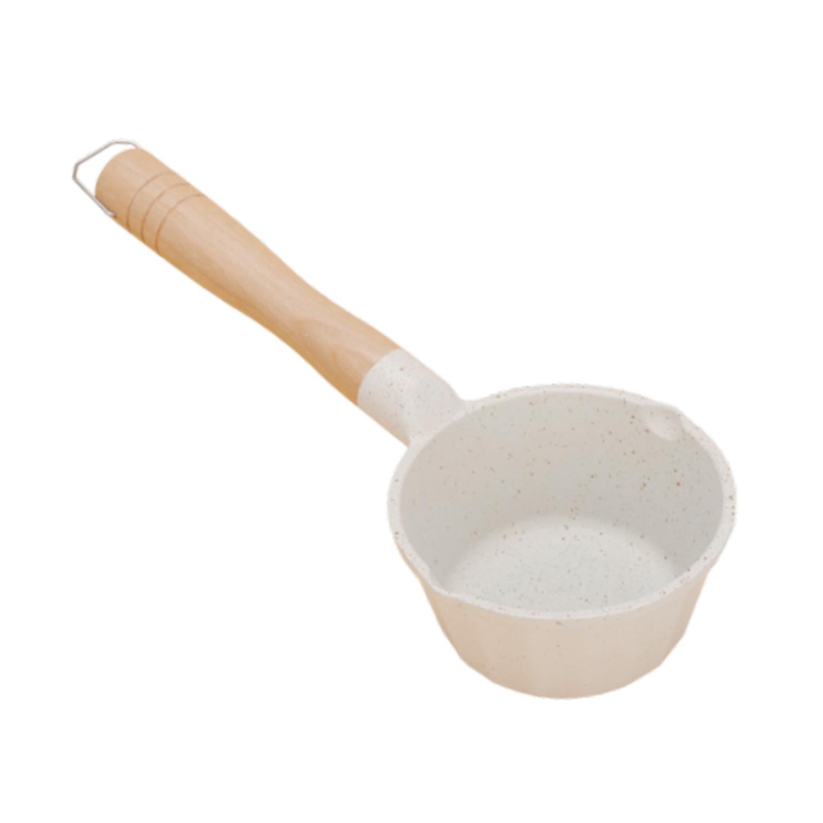 Milk Pan Porridge Pot 280ml Boiling Pot Mini Saucepan for Gas Stoves Outdoor White