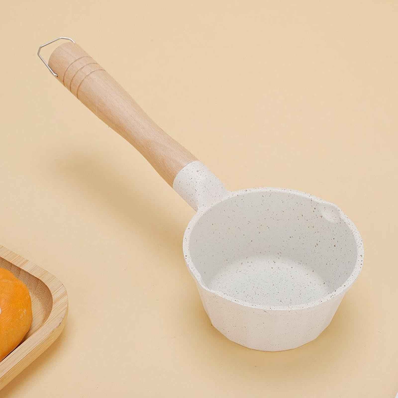 Milk Pan Porridge Pot 280ml Boiling Pot Mini Saucepan for Gas Stoves Outdoor White