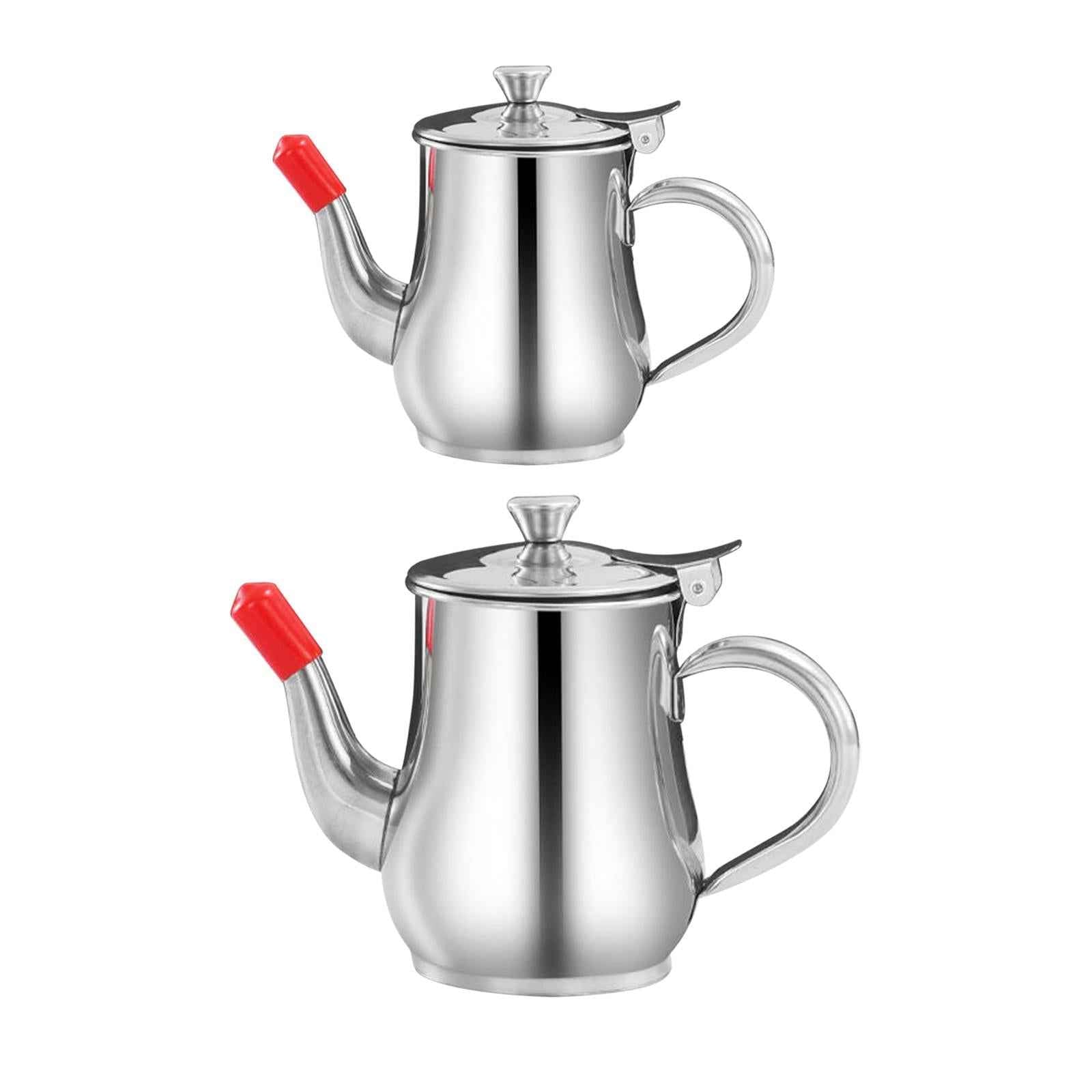 Stainless Steel Oil Filter Pot Kettle Oil Container for Home Cooking Kitchen 11oz