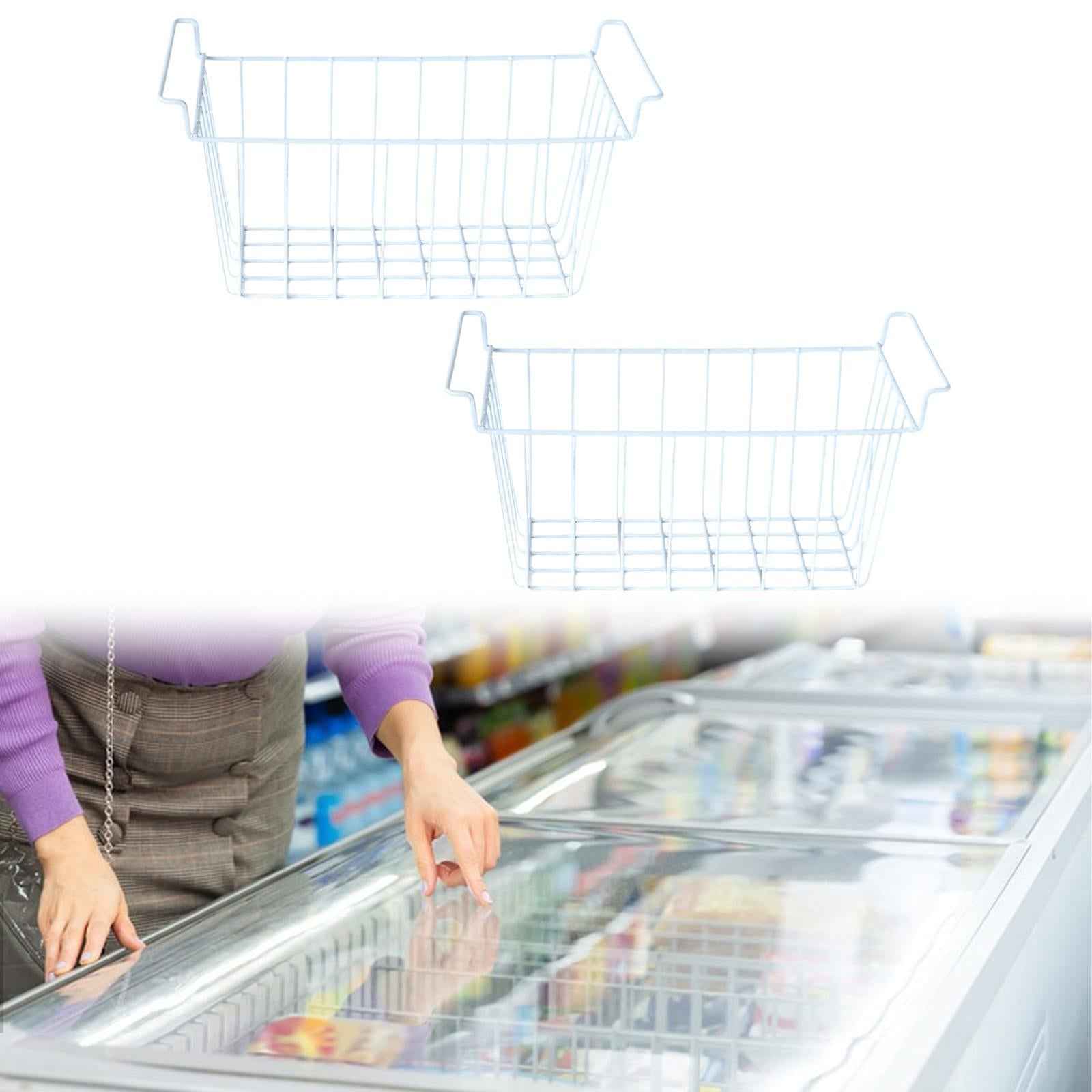 2Pcs Freezer Storage Basket Refrigerator Bin for Apartment Farmhouse Bottles 39cmx20cmx20cm