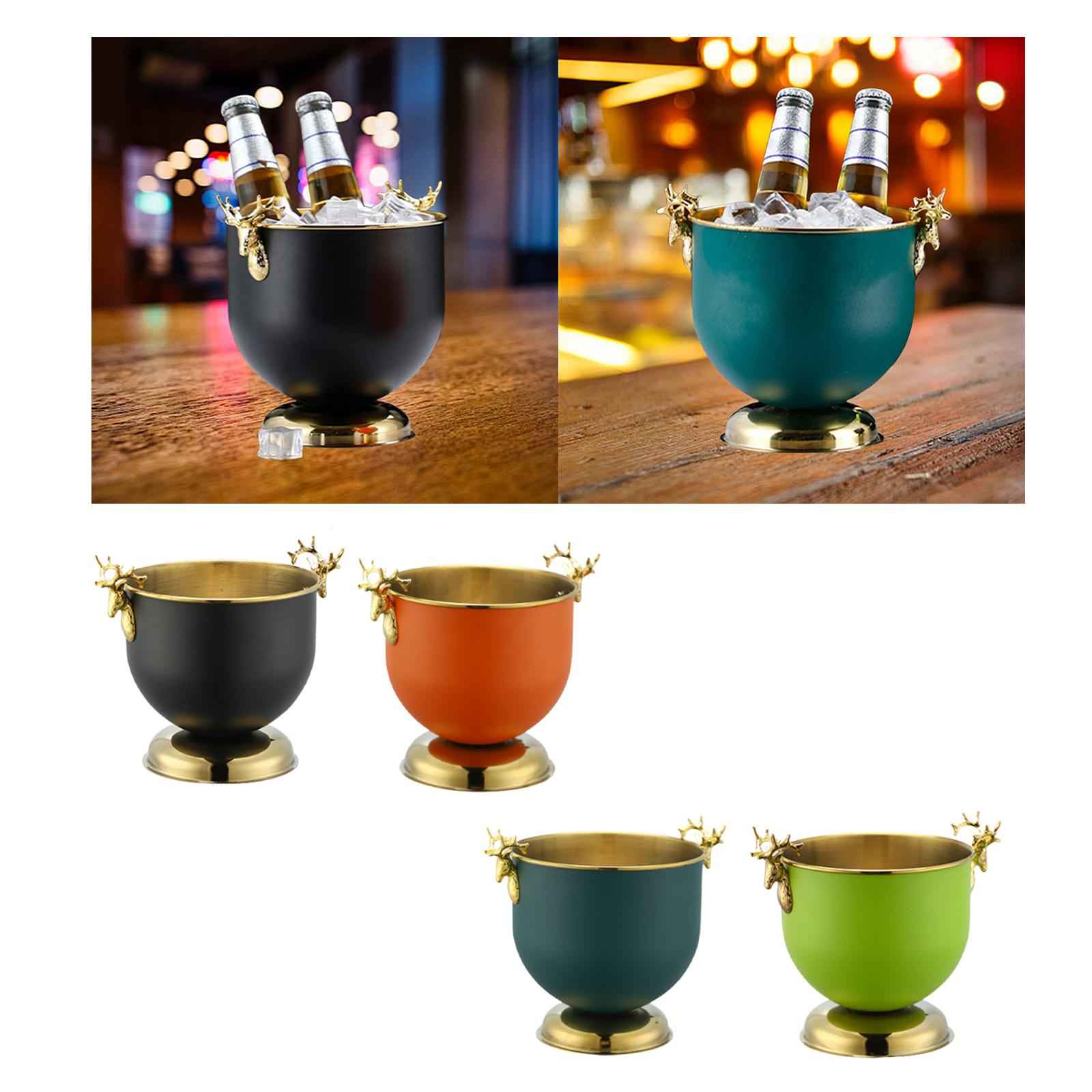 Ice Bucket Wine Bucket Reusable Large Capacity Practical for Club Home Party black