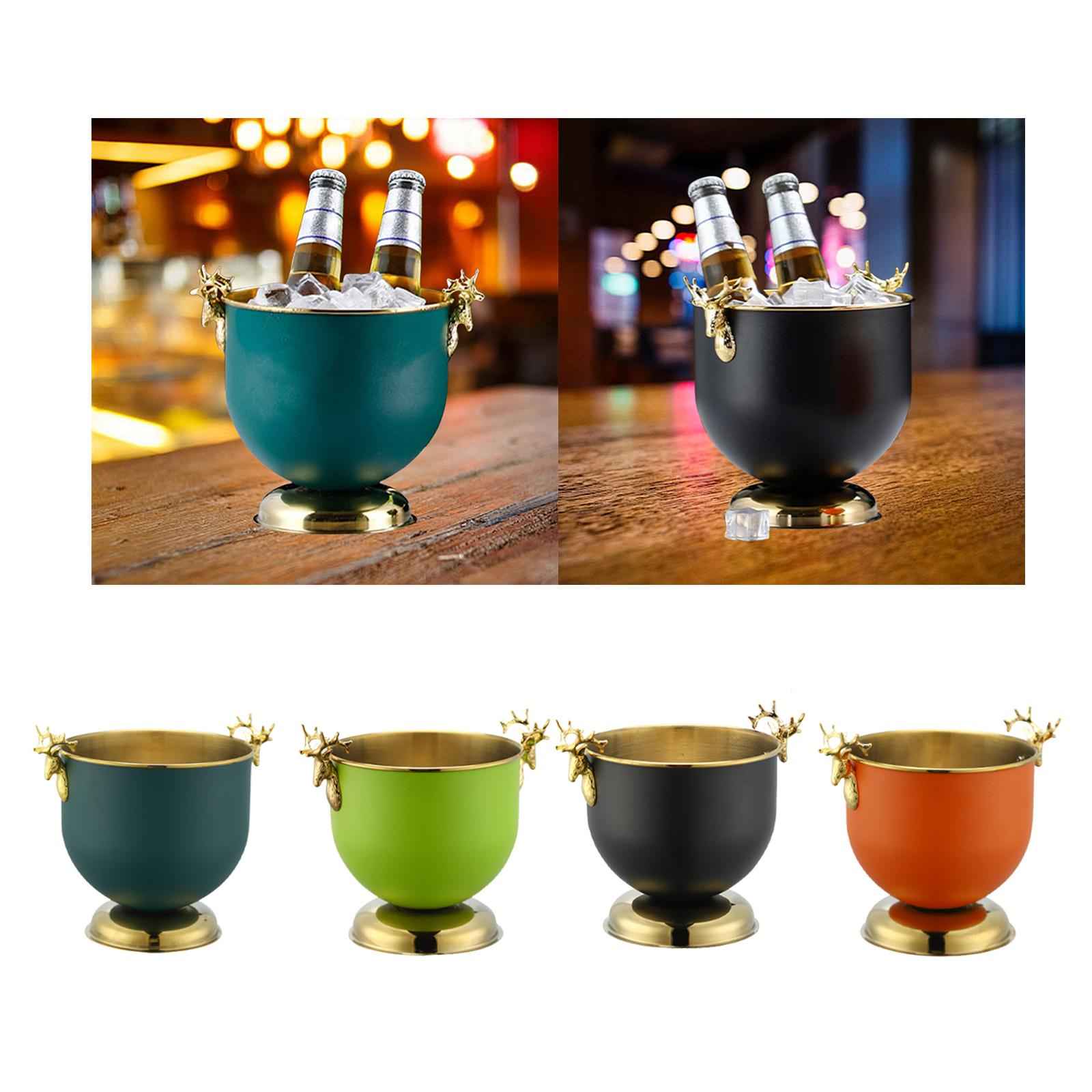 Ice Bucket Wine Bucket Reusable Large Capacity Practical for Club Home Party black