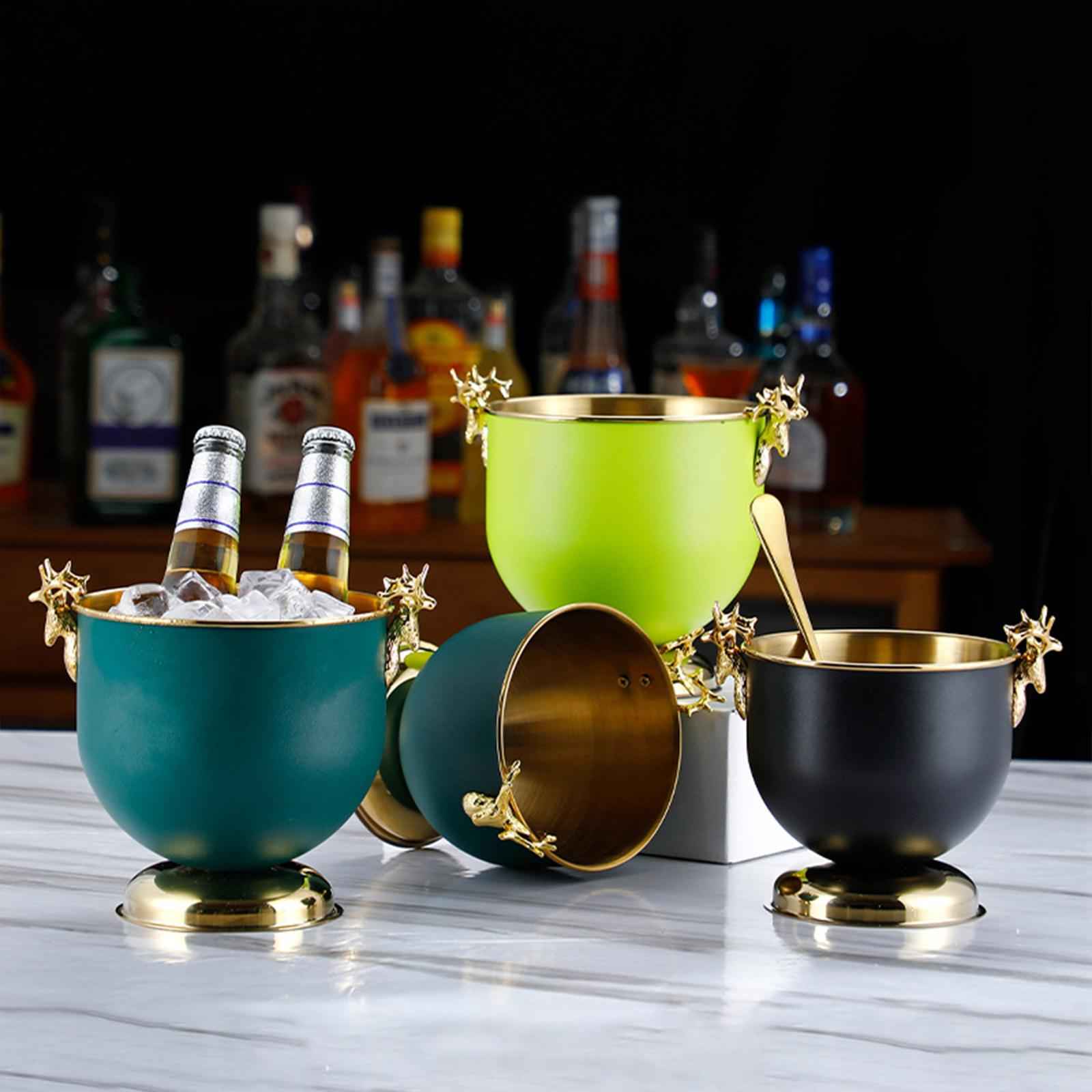 Ice Bucket Wine Bucket Reusable Large Capacity Practical for Club Home Party black