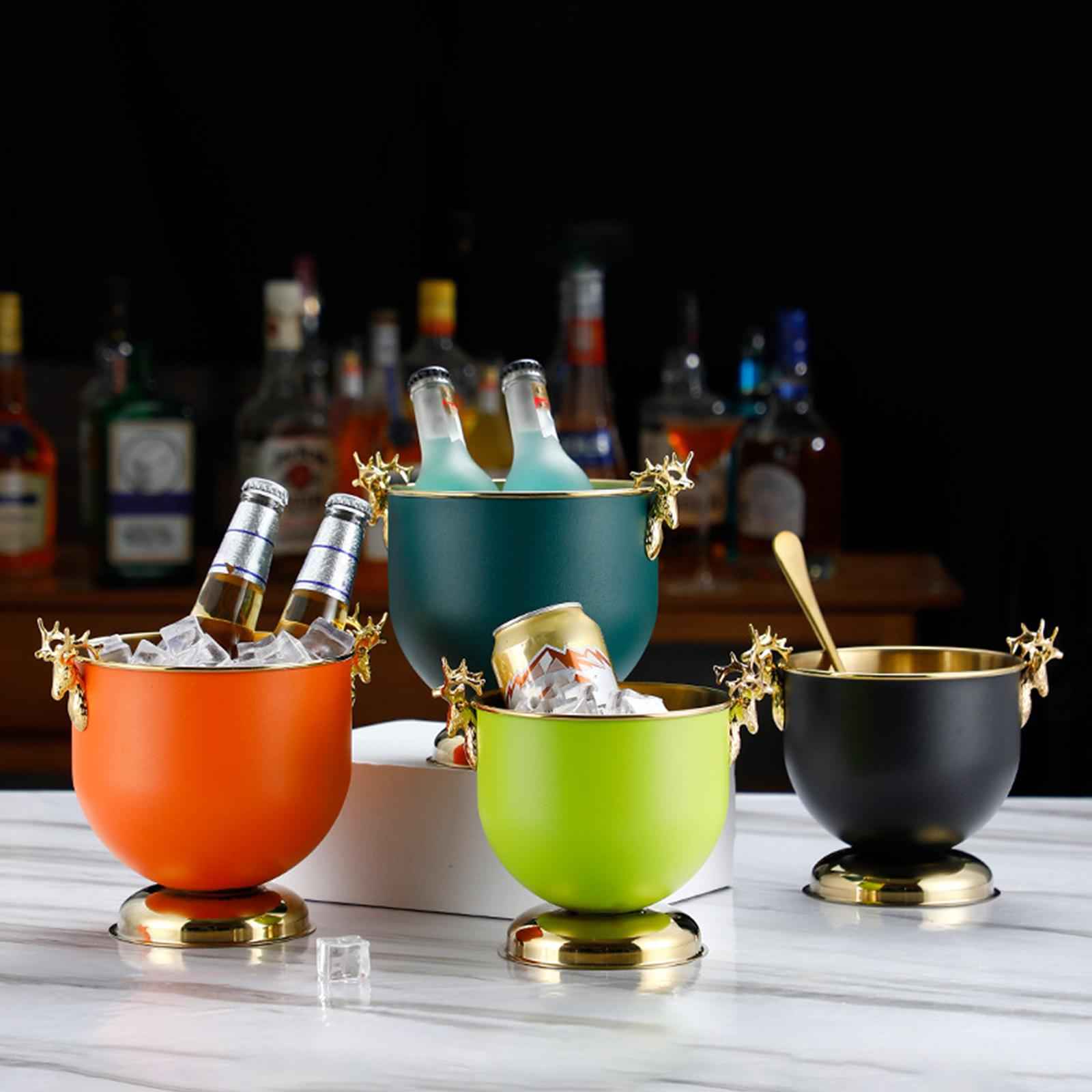 Ice Bucket Wine Bucket Reusable Large Capacity Practical for Club Home Party black
