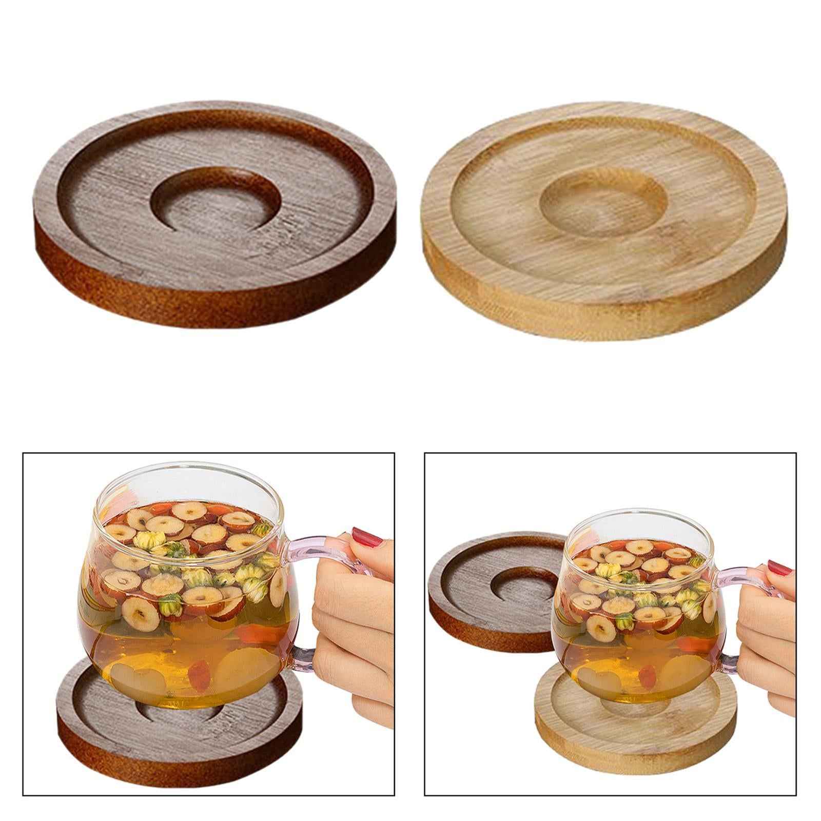 10x Whiskey Glasses Coasters Insulation Pads for Dinnerware Fridge Household Brown