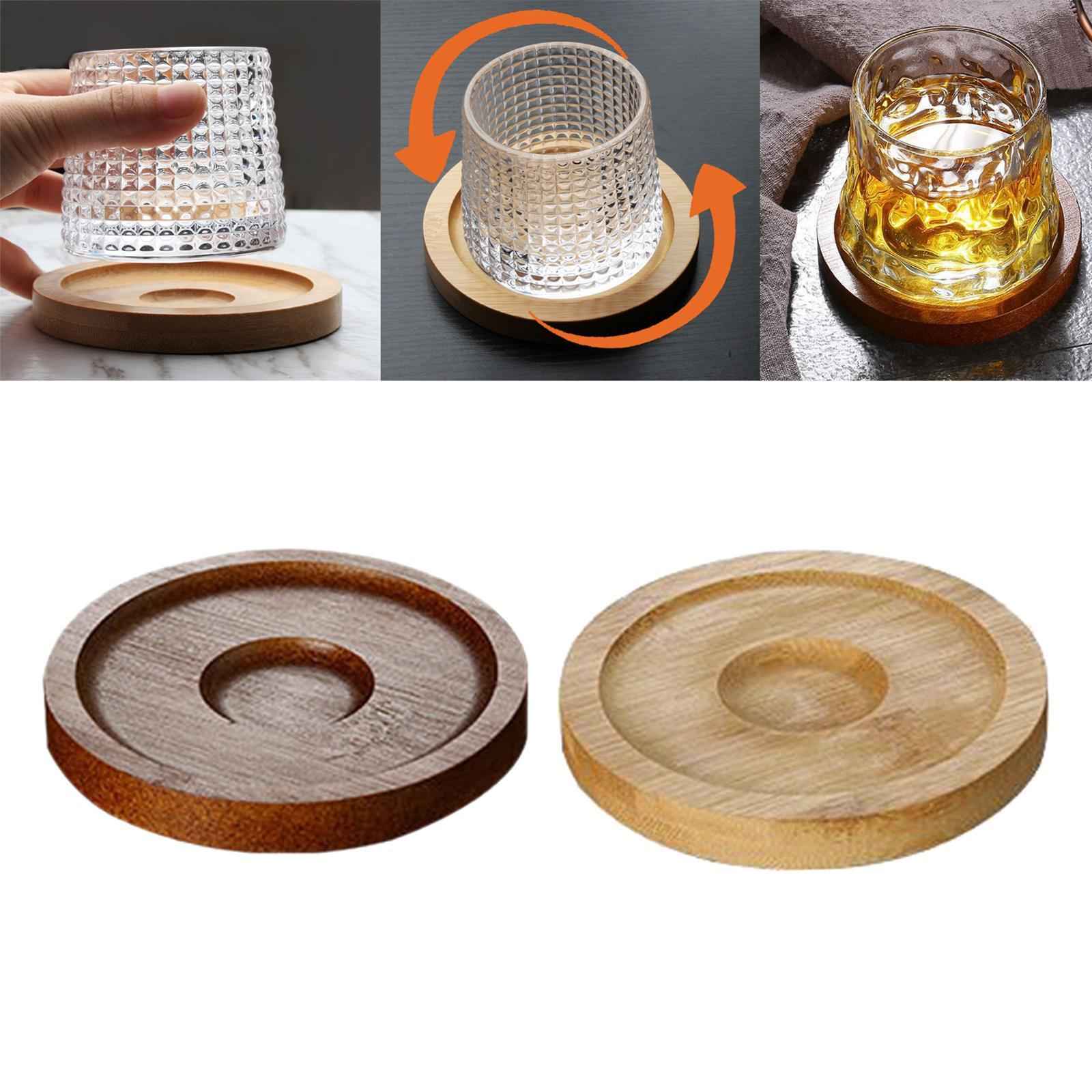 10x Whiskey Glasses Coasters Insulation Pads for Dinnerware Fridge Household Brown