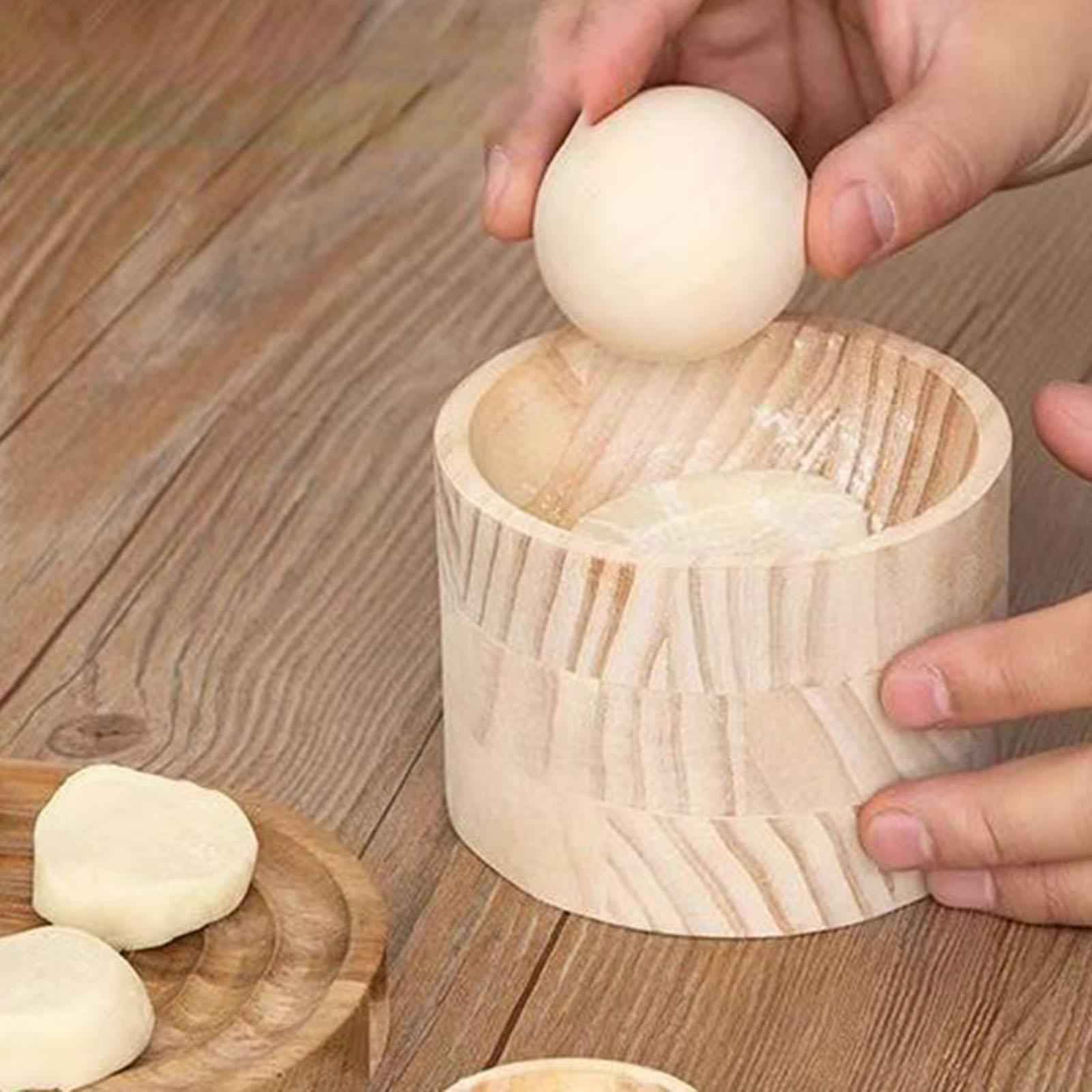 Wooden Dumpling Press Tool Wooden Dumpling Roller for Party Household Picnic