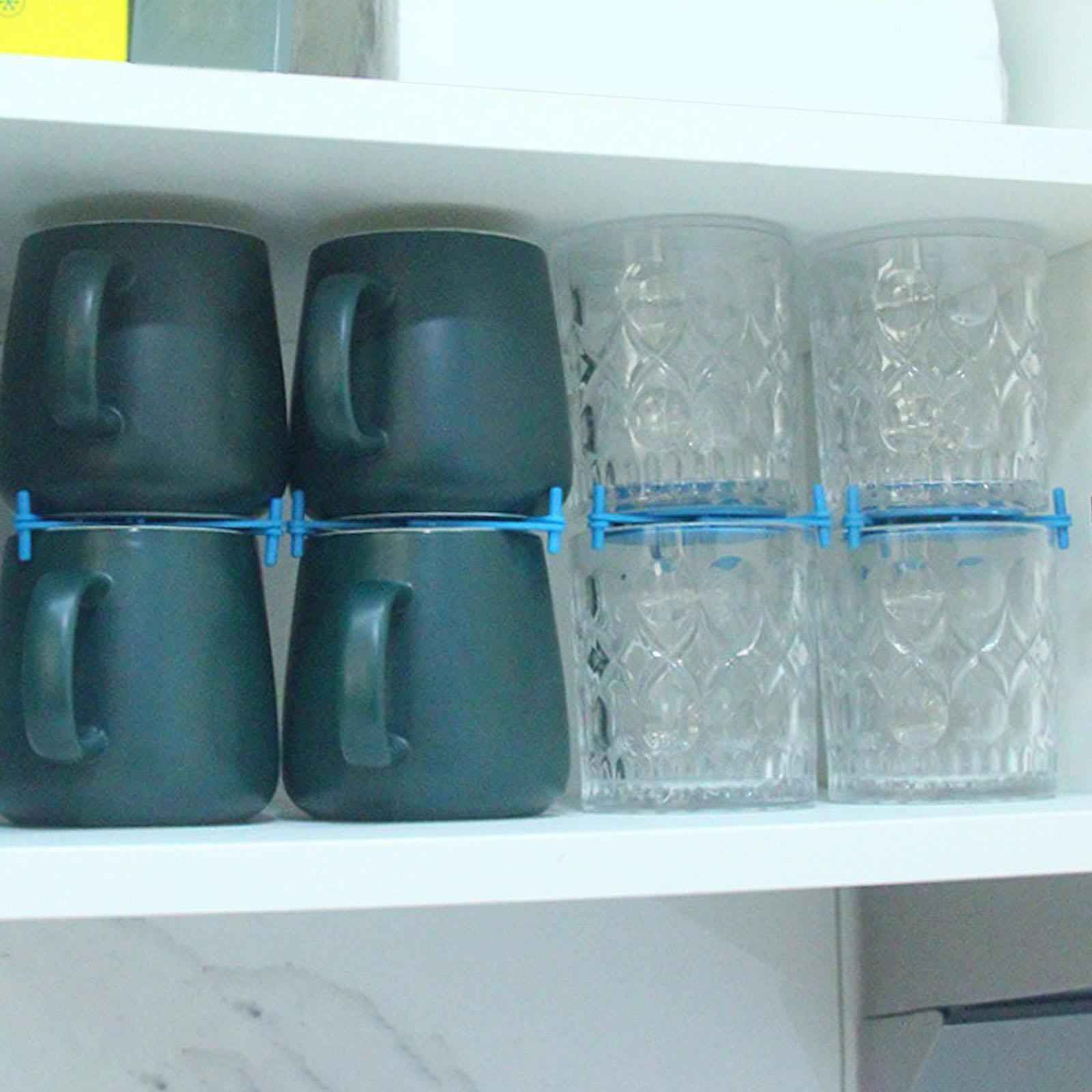 Kitchen Cabinet Shelf Organizer Coffee Mug Organizer for Counter Coffee Mugs Blue