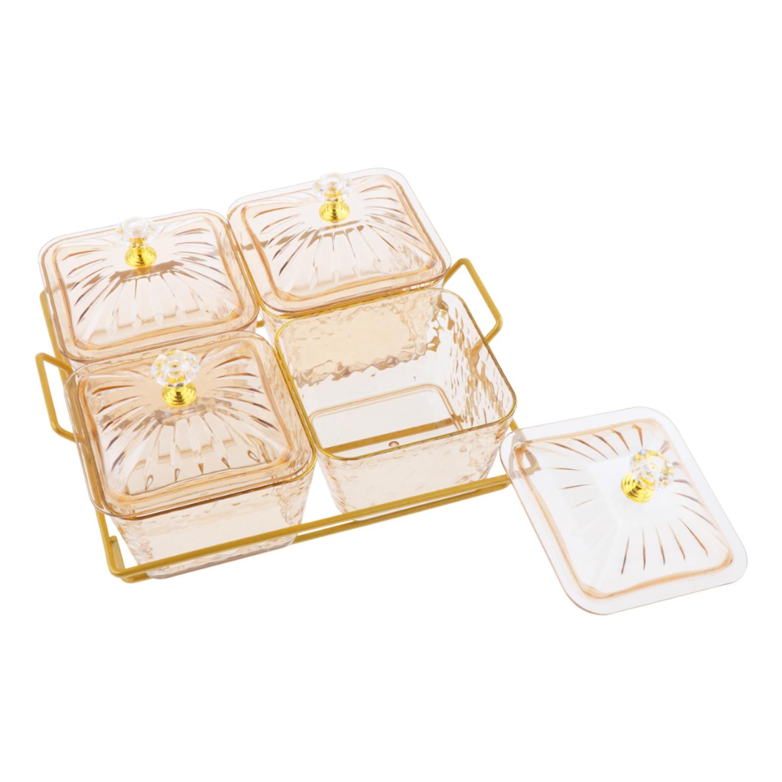 Divided Serving Tray Condiment Appetizer Tray for Dinner Party Dips Set Hotel 4 Dishes