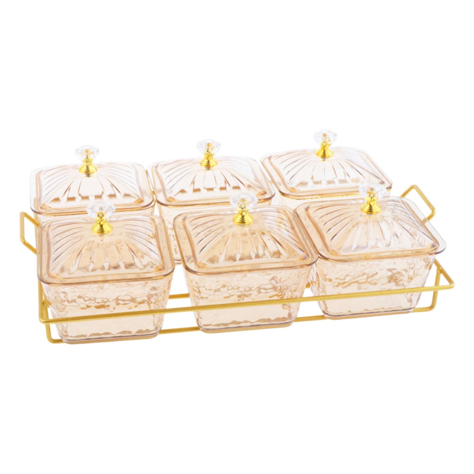 Divided Serving Tray Condiment Appetizer Tray for Dinner Party Dips Set Hotel 6 Dishes