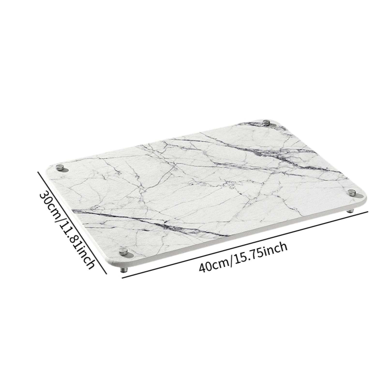 Diatomite Dish Drainer Absorbent Coffee Rug for Dining Room Kitchen Bathroom White