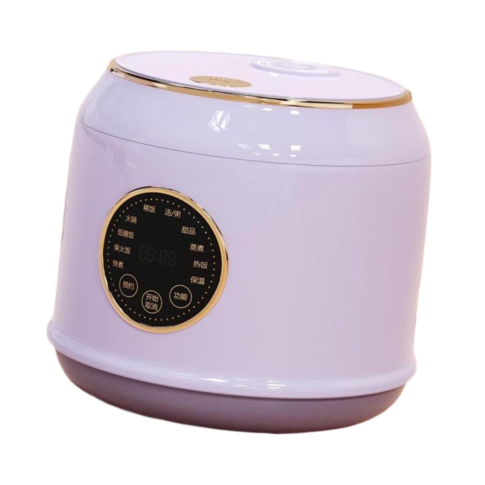 Digital Rice Cooker Auto Keep Warm 2L 7 Cooking Function for Pasta Eggs Soup purple