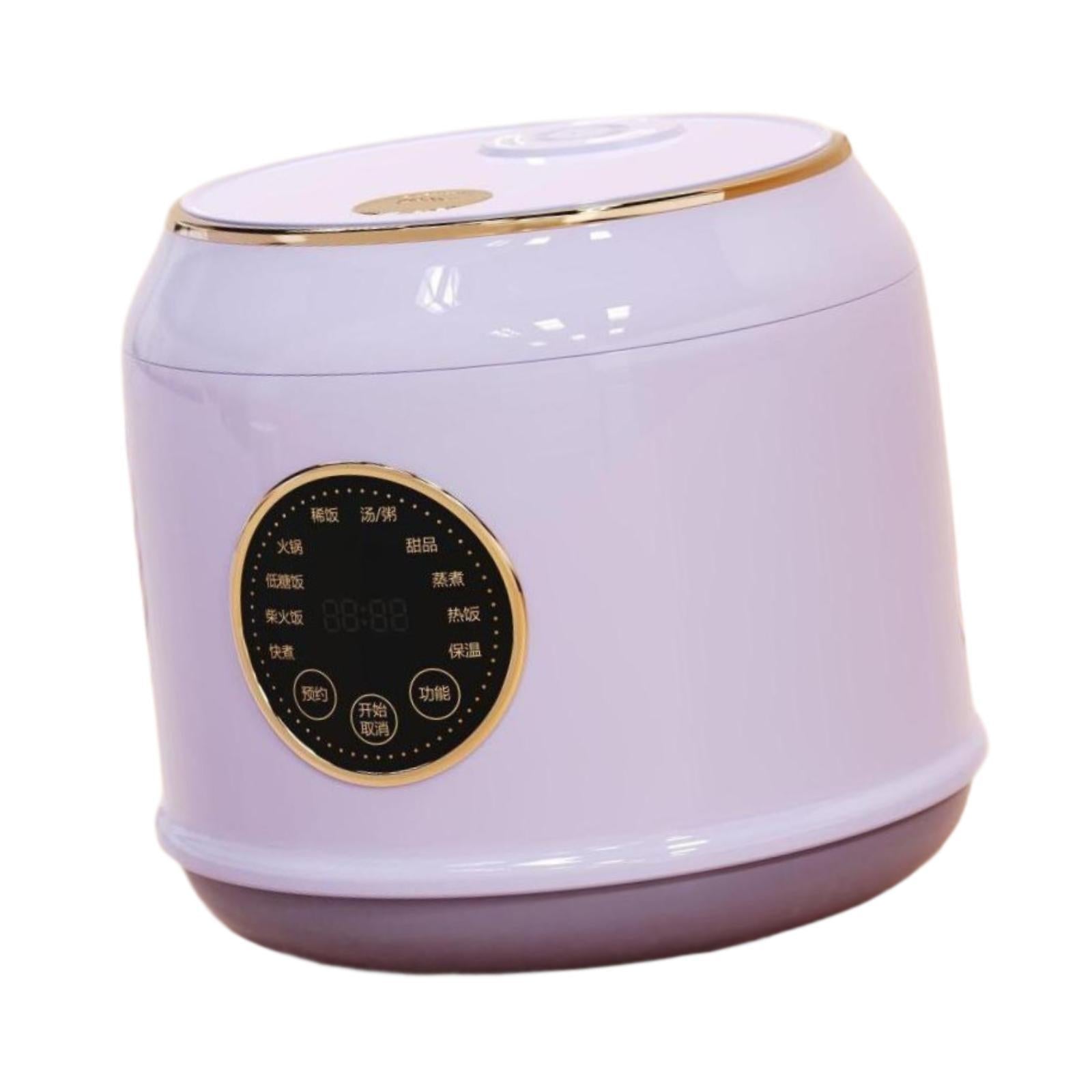 Digital Rice Cooker Auto Keep Warm 2L 7 Cooking Function for Pasta Eggs Soup purple