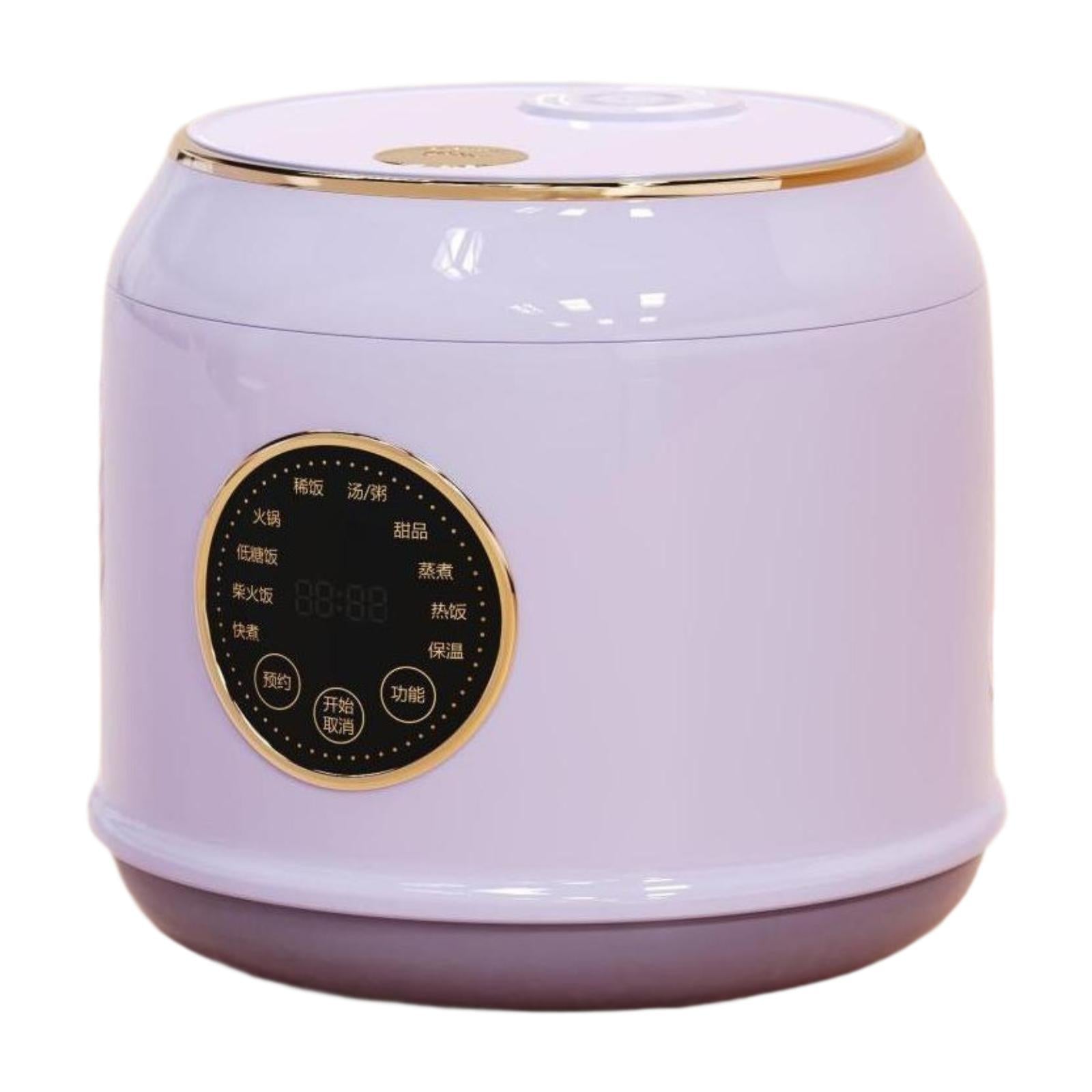 Digital Rice Cooker Auto Keep Warm 2L 7 Cooking Function for Pasta Eggs Soup purple