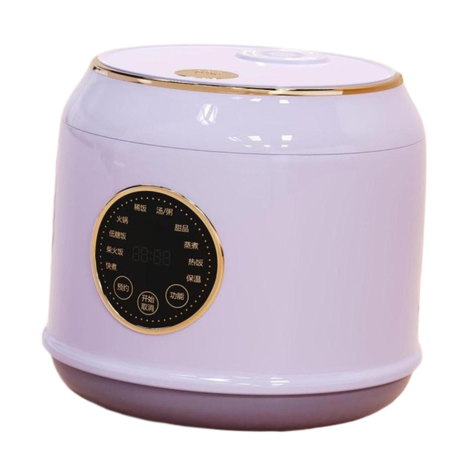 Digital Rice Cooker Auto Keep Warm 2L 7 Cooking Function for Pasta Eggs Soup purple
