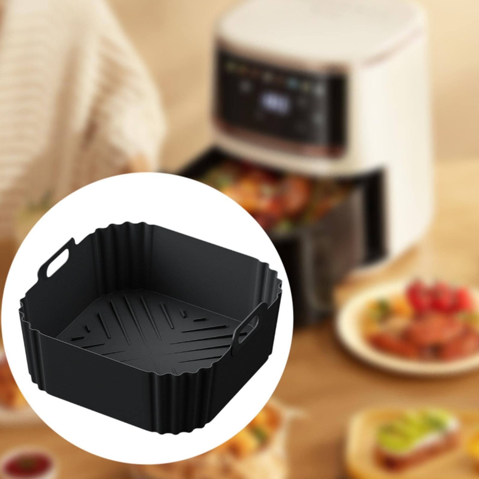 Air Fryer Silicone Liner Air Fryer Silicone Pot for Air Fryer Cooking Lovers Black