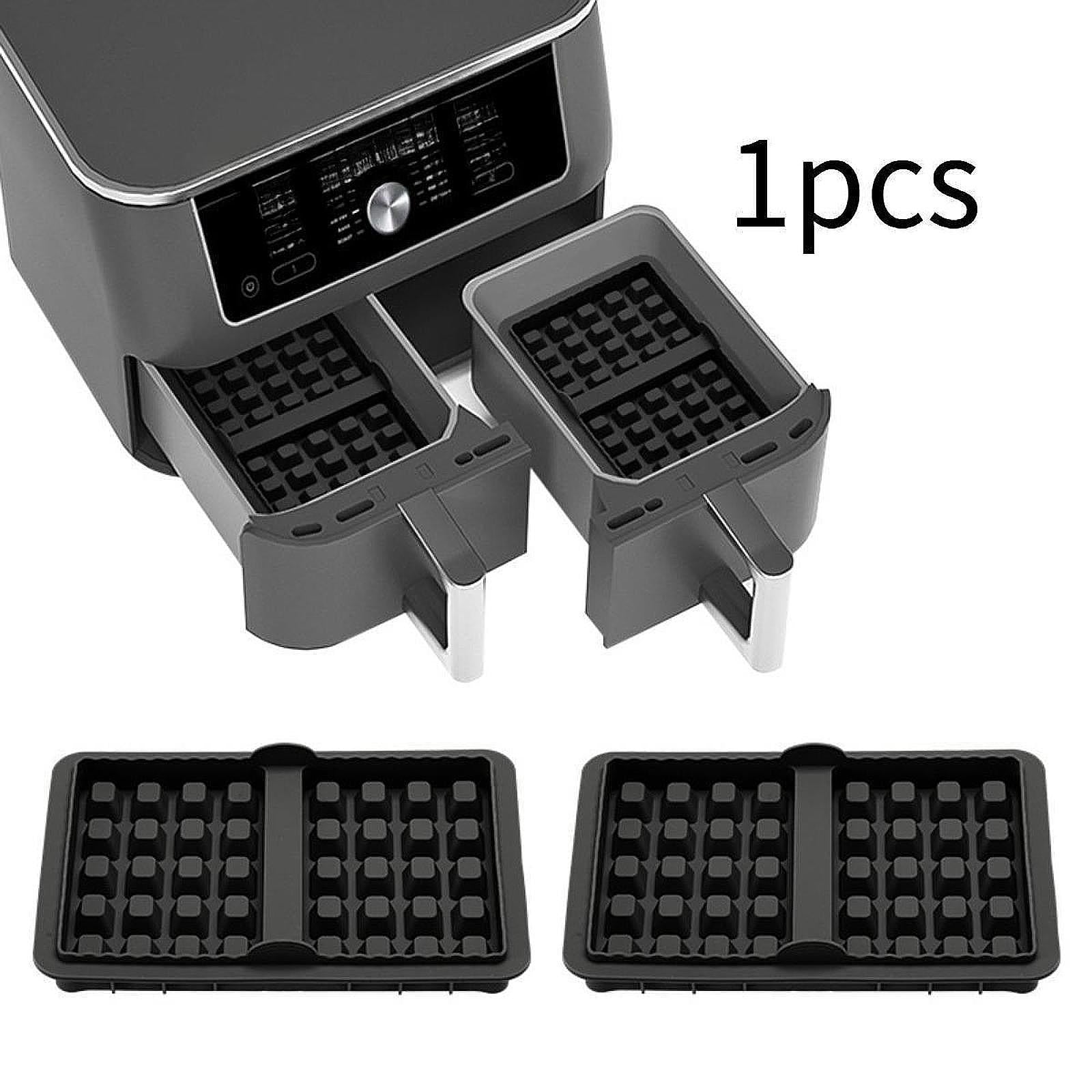 Air Fryer Silicone Waffle Tray Non Stick Baking Tray for Chocolate Cake Soap black
