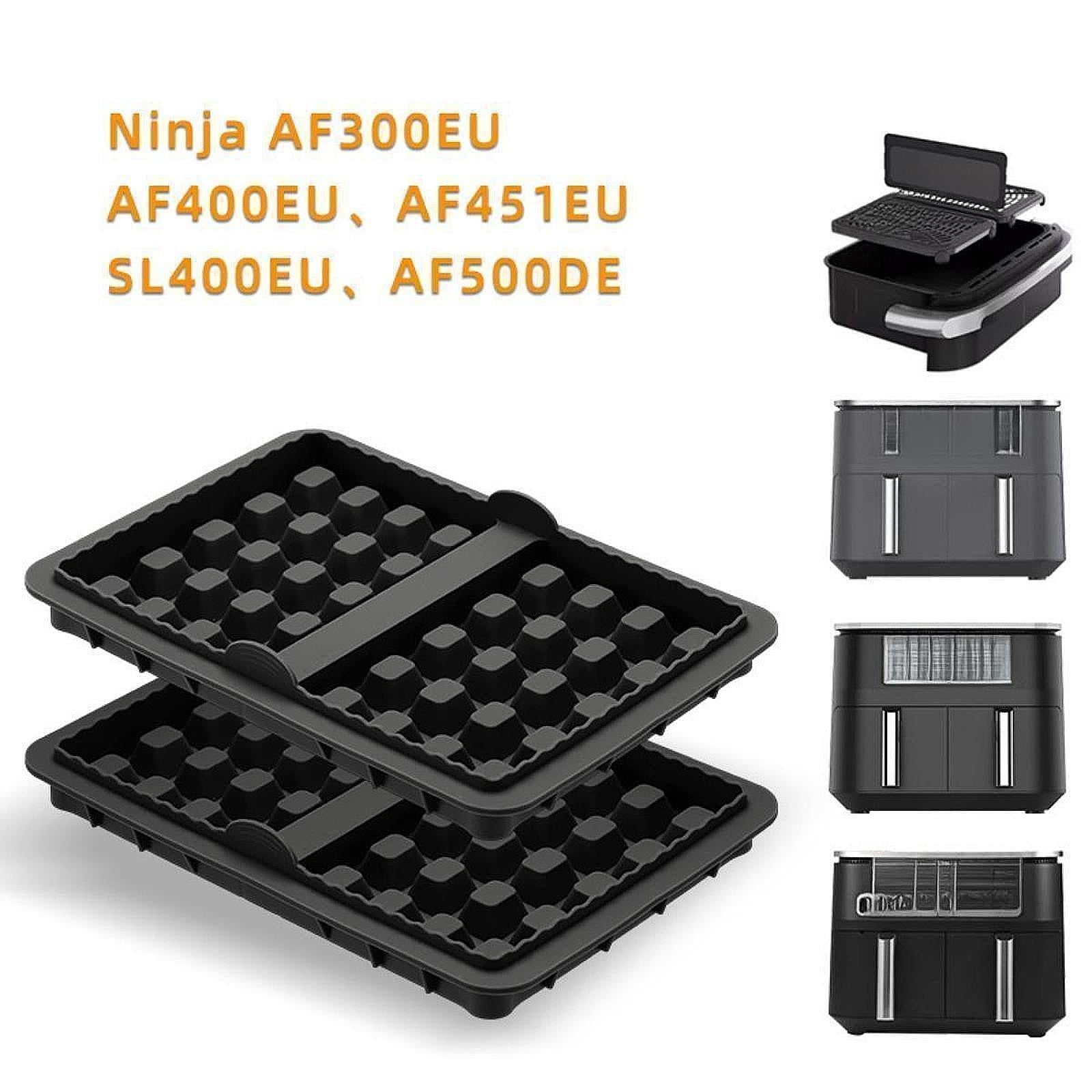 Air Fryer Silicone Waffle Tray Non Stick Baking Tray for Chocolate Cake Soap black