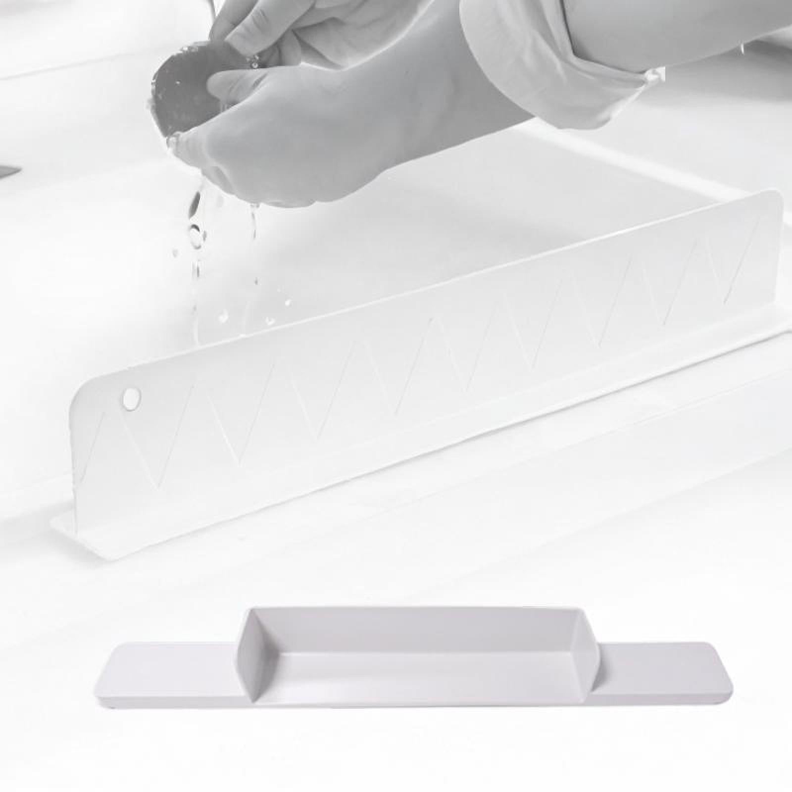 Bathtub Splash Guard Toy Tray Water Guard Shelf for Bathtub Bathroom Kitchen Gray