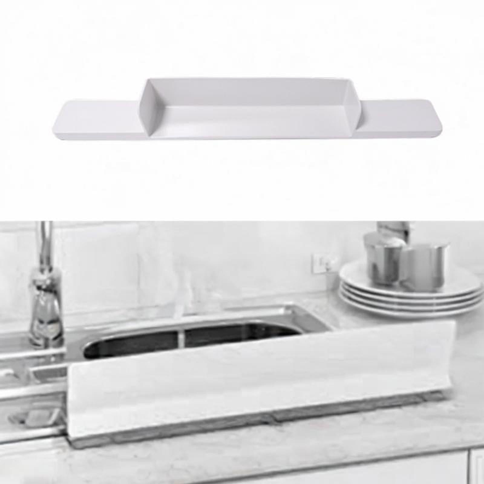 Bathtub Splash Guard Toy Tray Water Guard Shelf for Bathtub Bathroom Kitchen Gray
