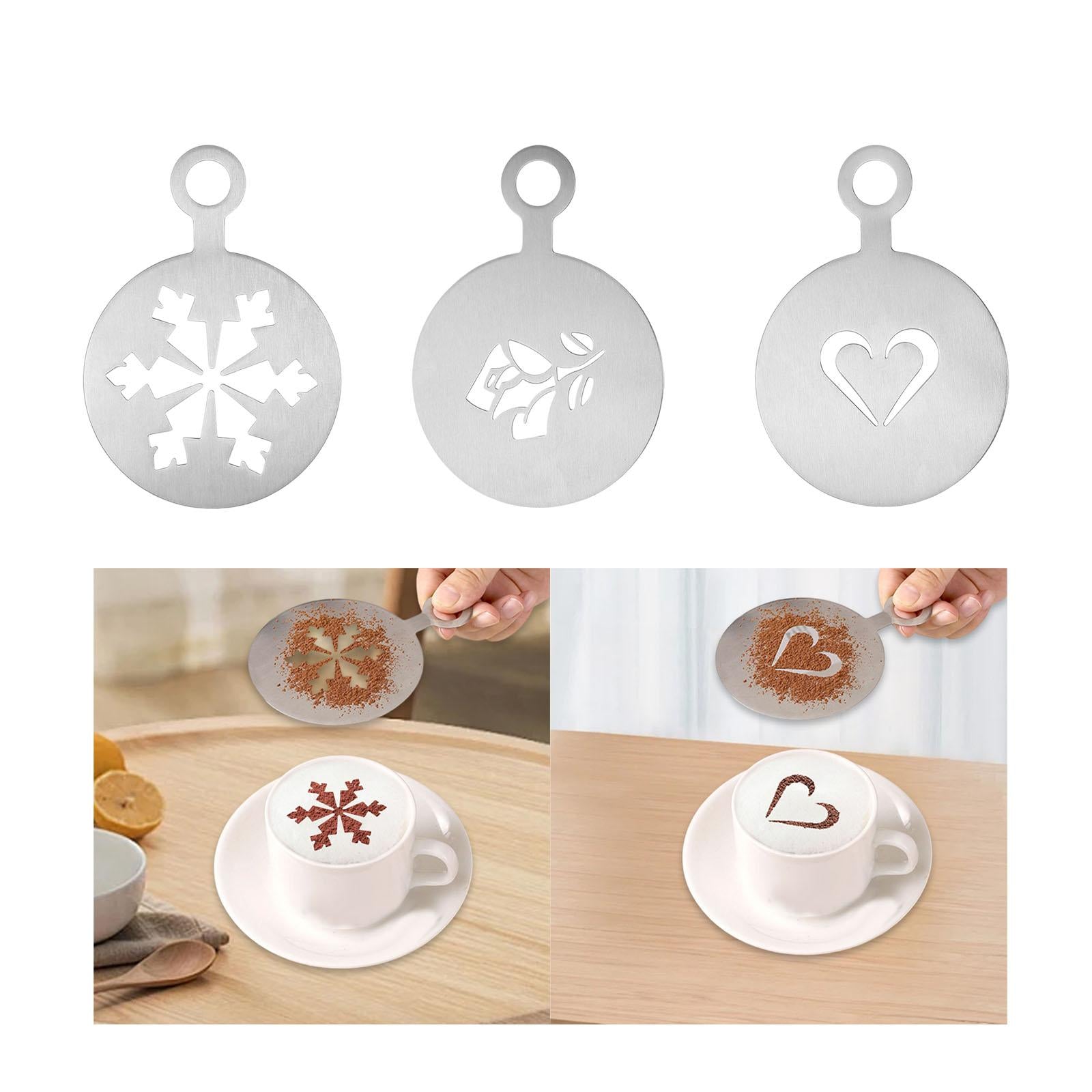 Coffee Decorating Stencil Baking Painting Tools for Chocolate Latte snowflake