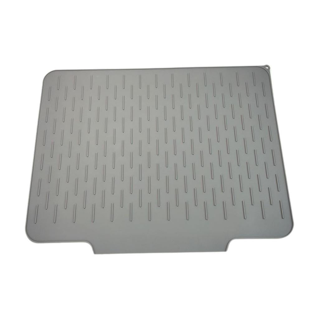 Dish Drying Mat Large for Glass Utensil 22.8x17.7" Bar Counter Draining Mat Gray"