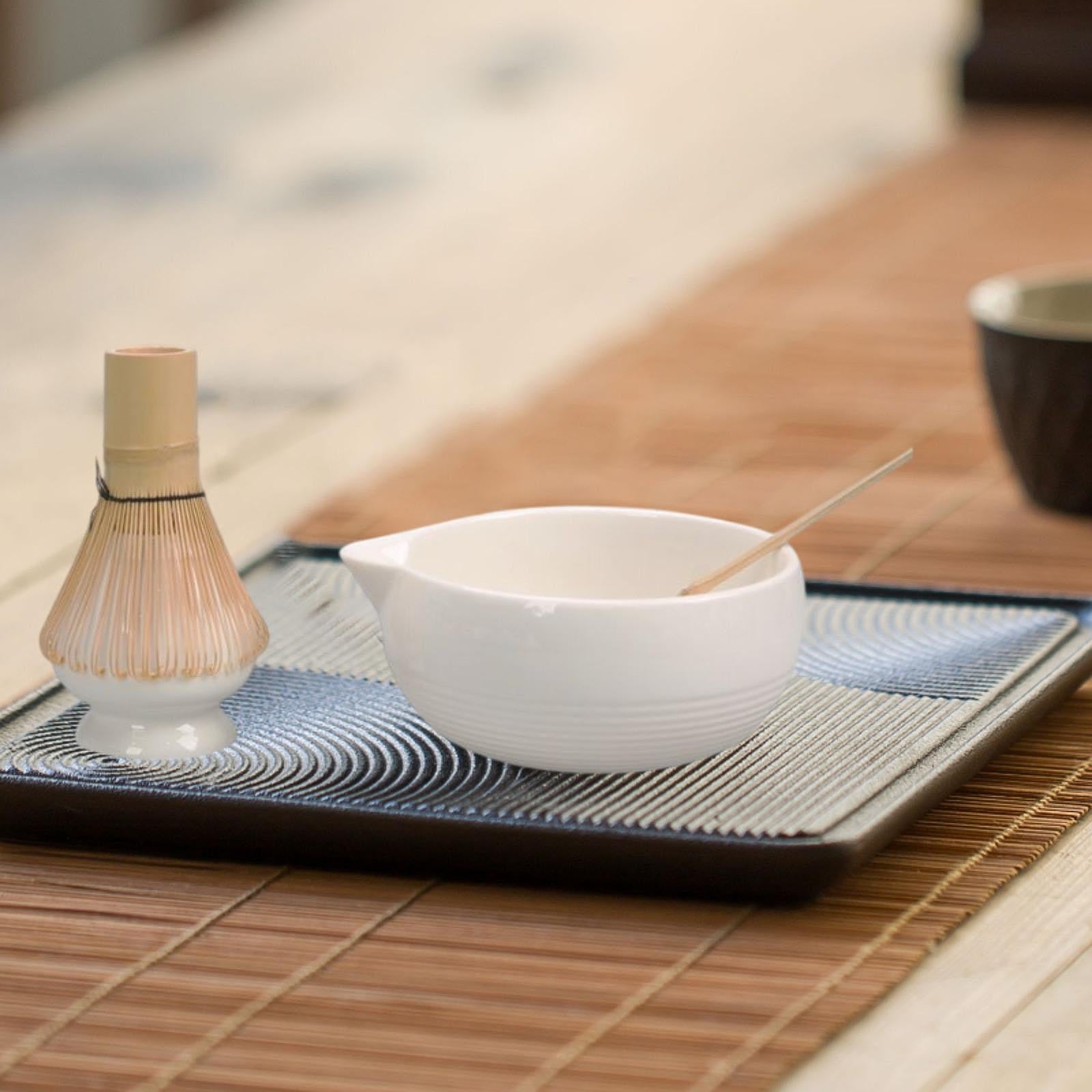 Chinese Matcha Tea Ceremony Set Ceramic Matcha Bowl for Home Tea Room Office White