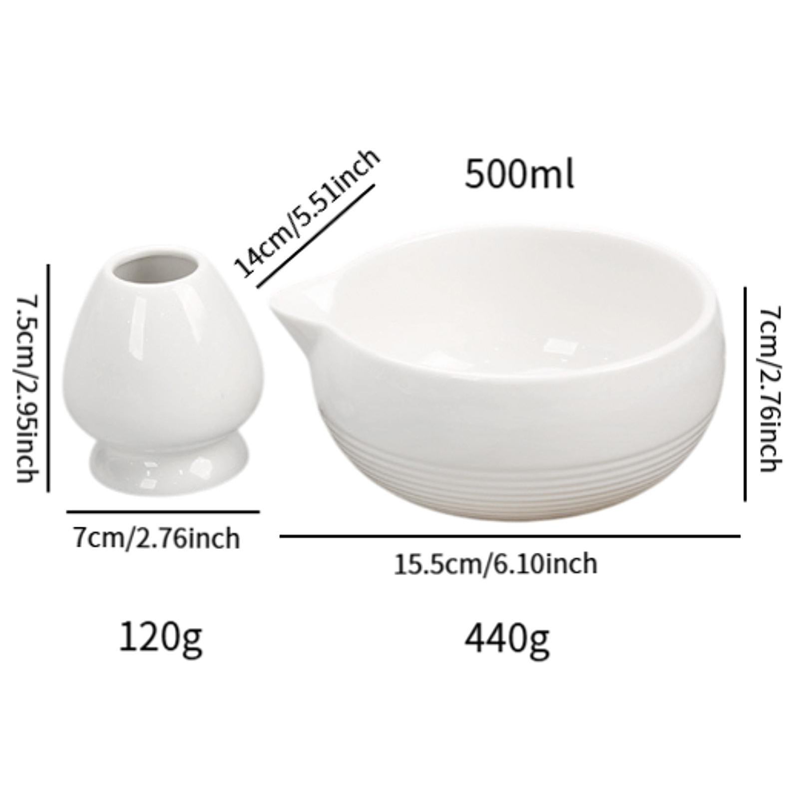 Chinese Matcha Tea Ceremony Set Ceramic Matcha Bowl for Home Tea Room Office White