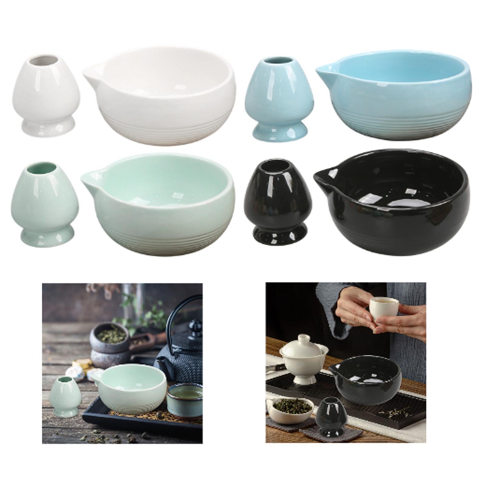 Chinese Matcha Tea Ceremony Set Ceramic Matcha Bowl for Home Tea Room Office White