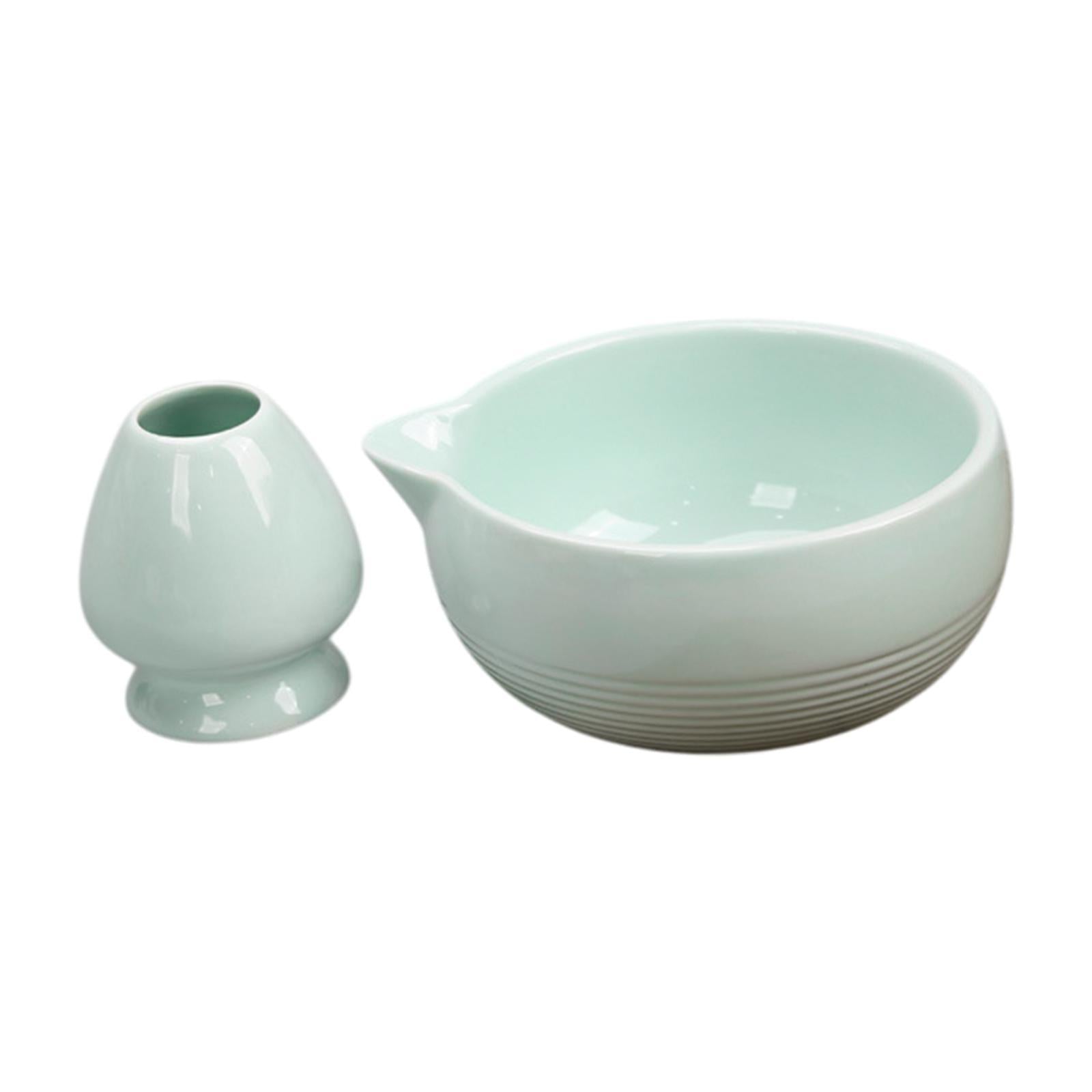 Chinese Matcha Tea Ceremony Set Ceramic Matcha Bowl for Home Tea Room Office Green