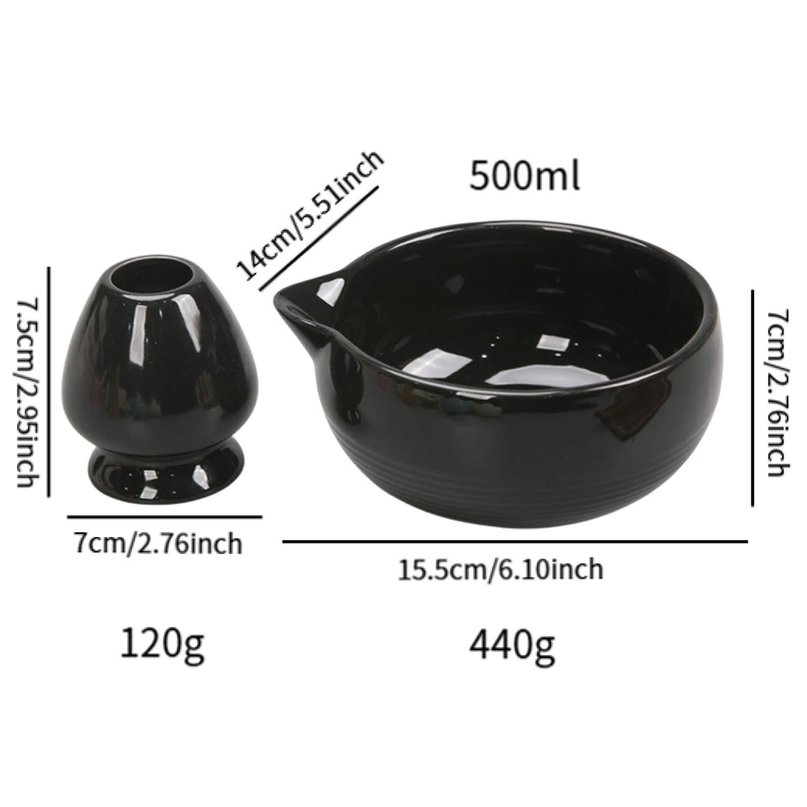 Chinese Matcha Tea Ceremony Set Ceramic Matcha Bowl for Home Tea Room Office Black