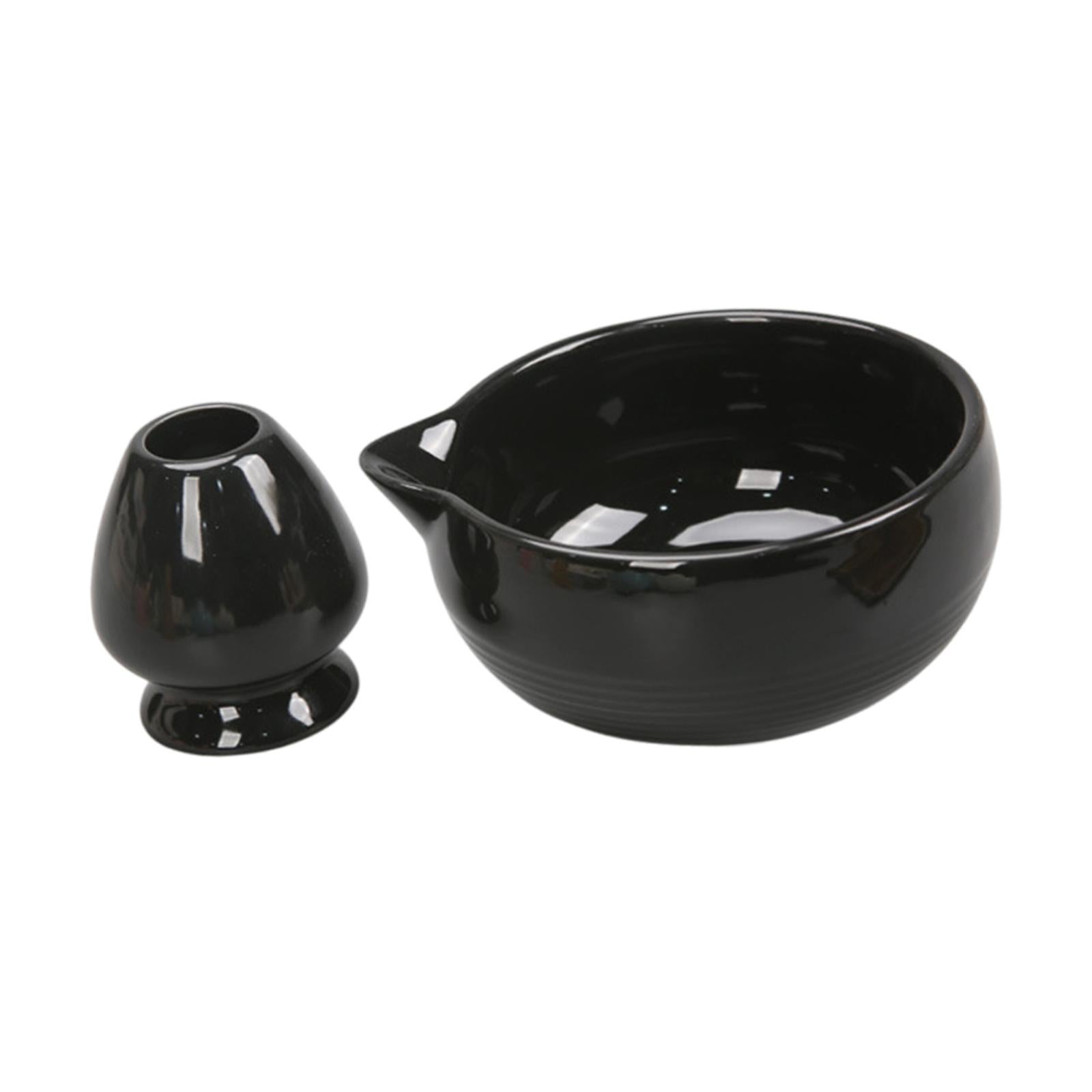 Chinese Matcha Tea Ceremony Set Ceramic Matcha Bowl for Home Tea Room Office Black