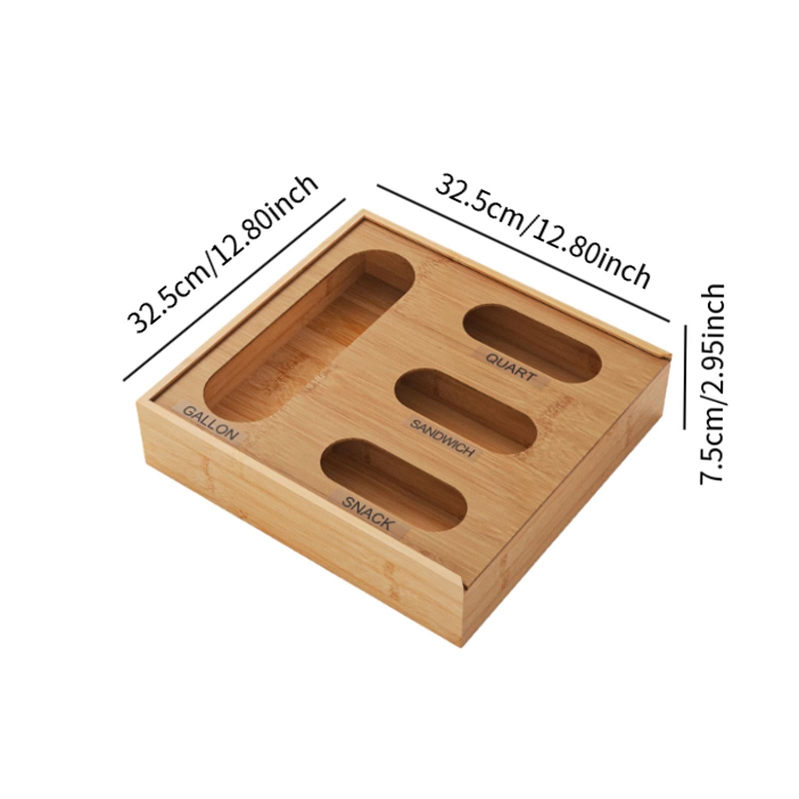Bamboo Kitchen Storage Bag Organizer Organization Container Drawer Organizer