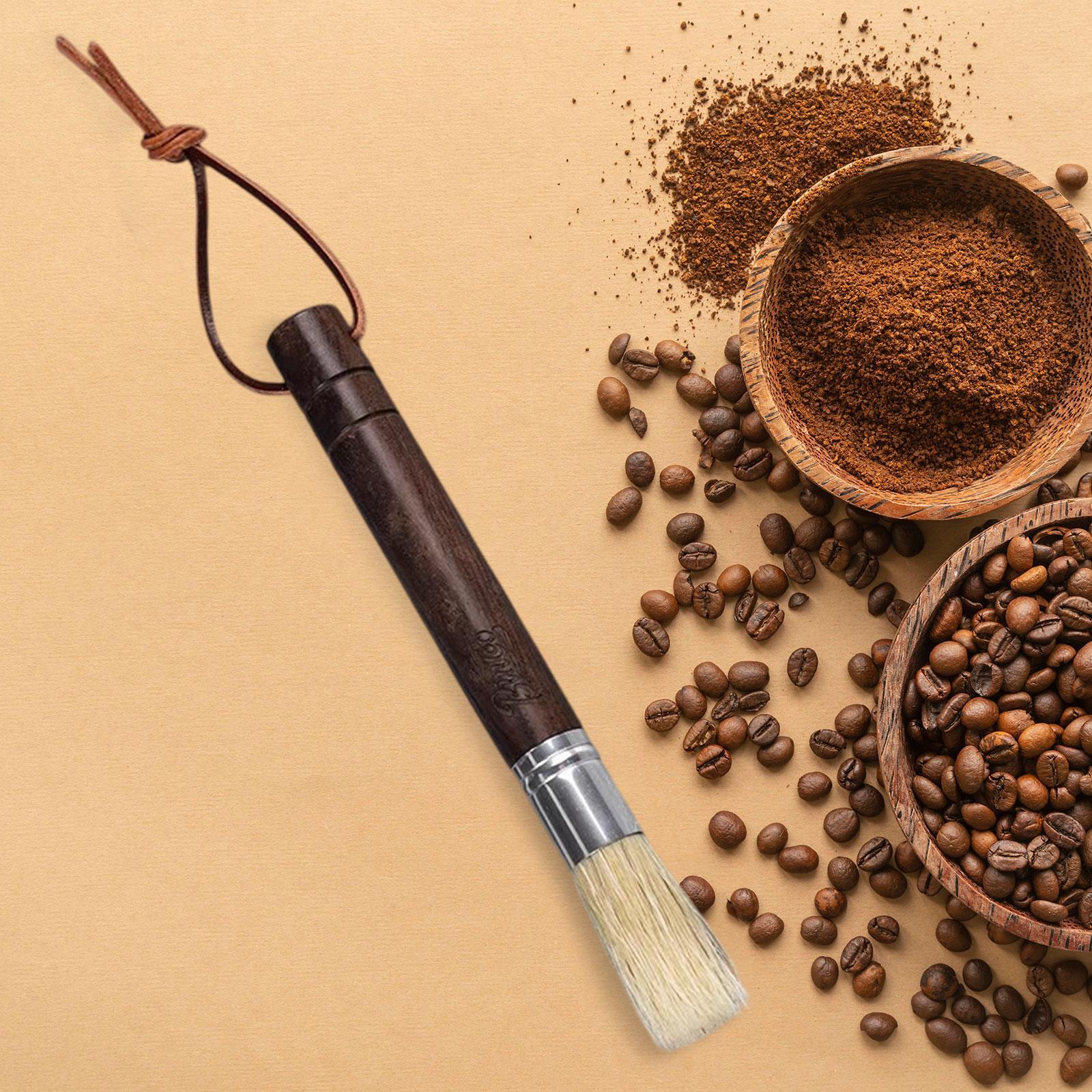 Coffee Grinder Cleaning Brush Cleaner Tool Bean Grain Espresso Machine Brush Black Ebony
