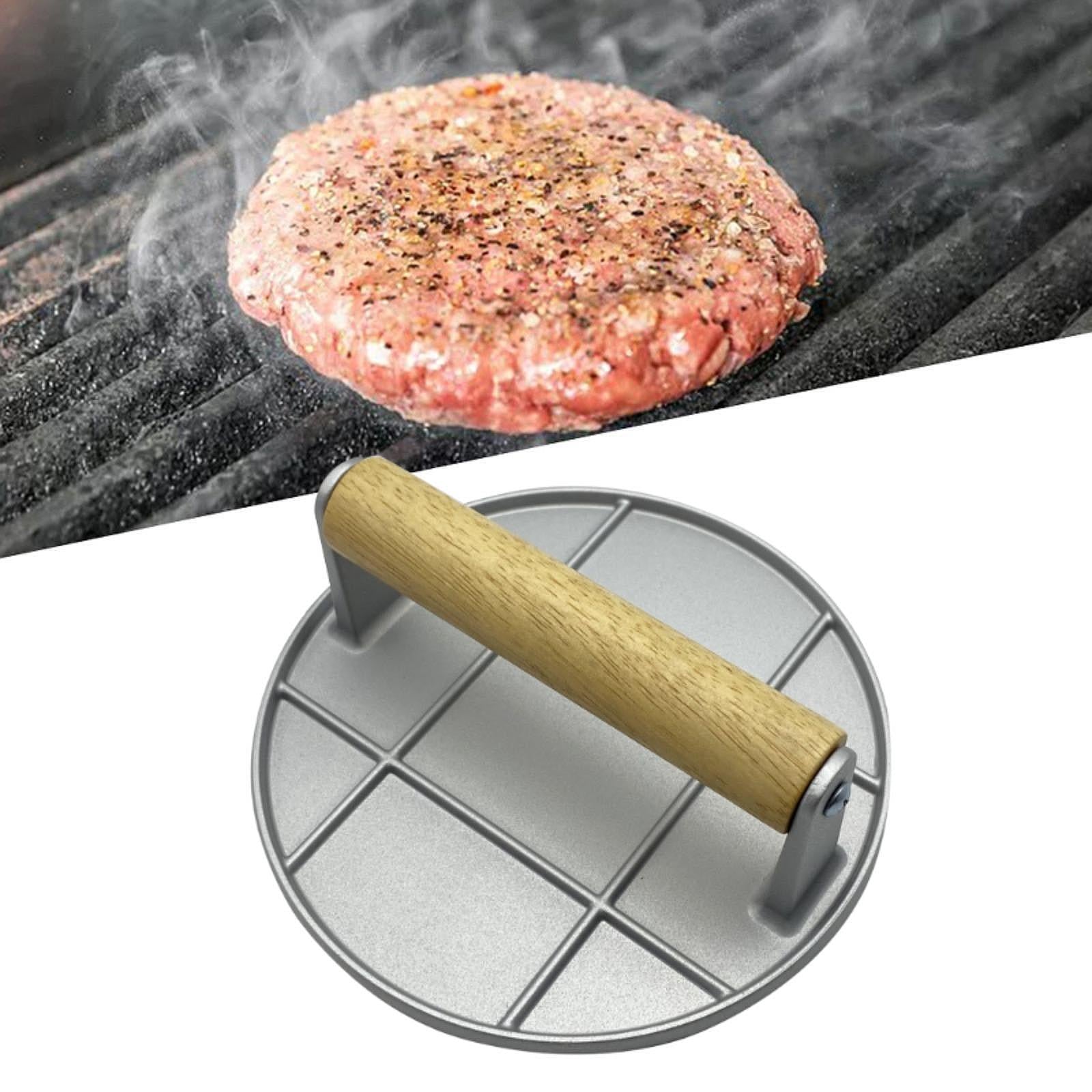 Aluminum Alloy Burger Press Flat Bottom for Kitchen BBQ Accessories Flat Top Round