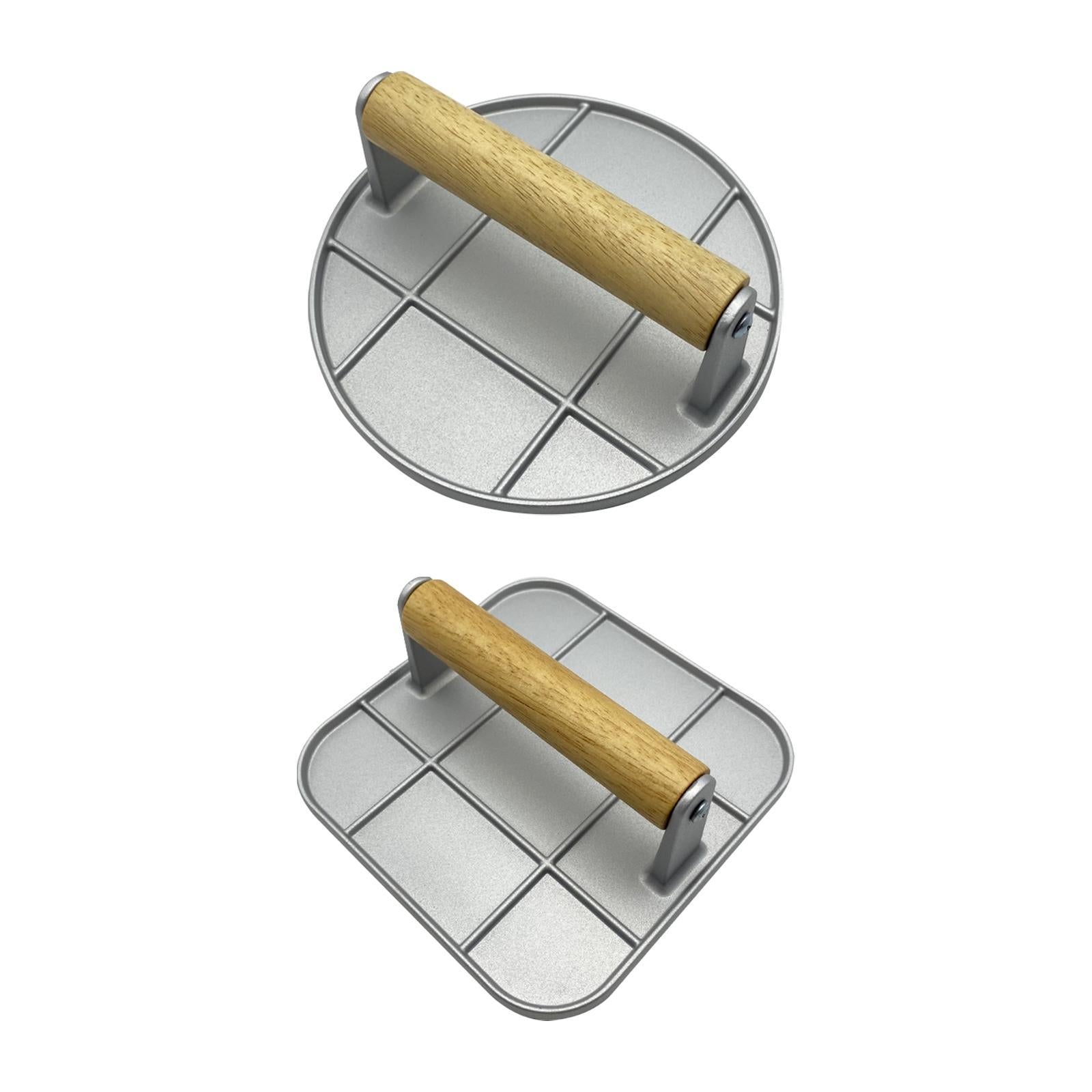 Aluminum Alloy Burger Press Flat Bottom for Kitchen BBQ Accessories Flat Top Round