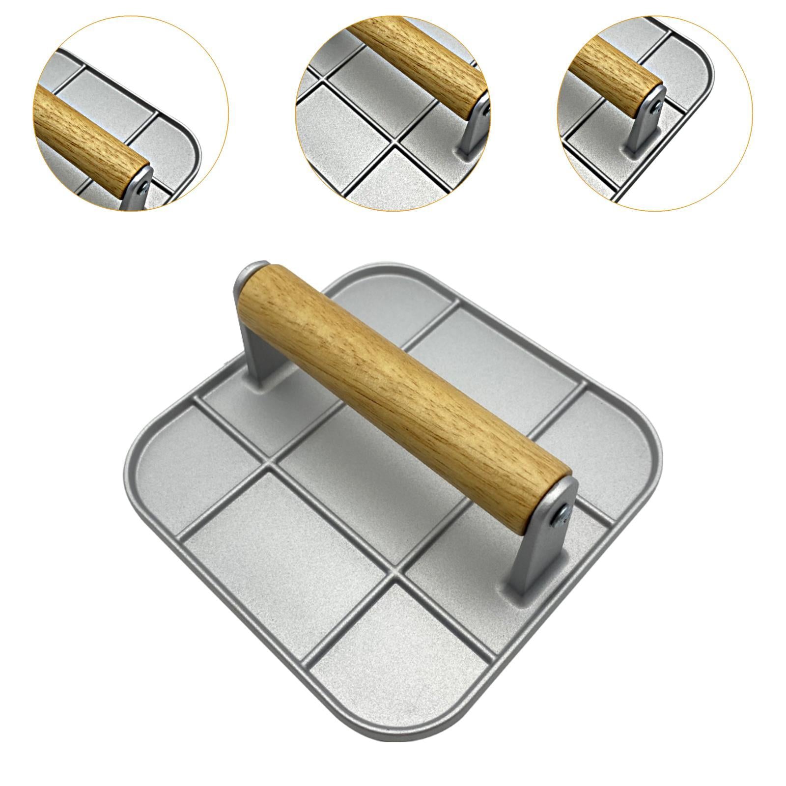 Aluminum Alloy Burger Press Flat Bottom for Kitchen BBQ Accessories Flat Top Square