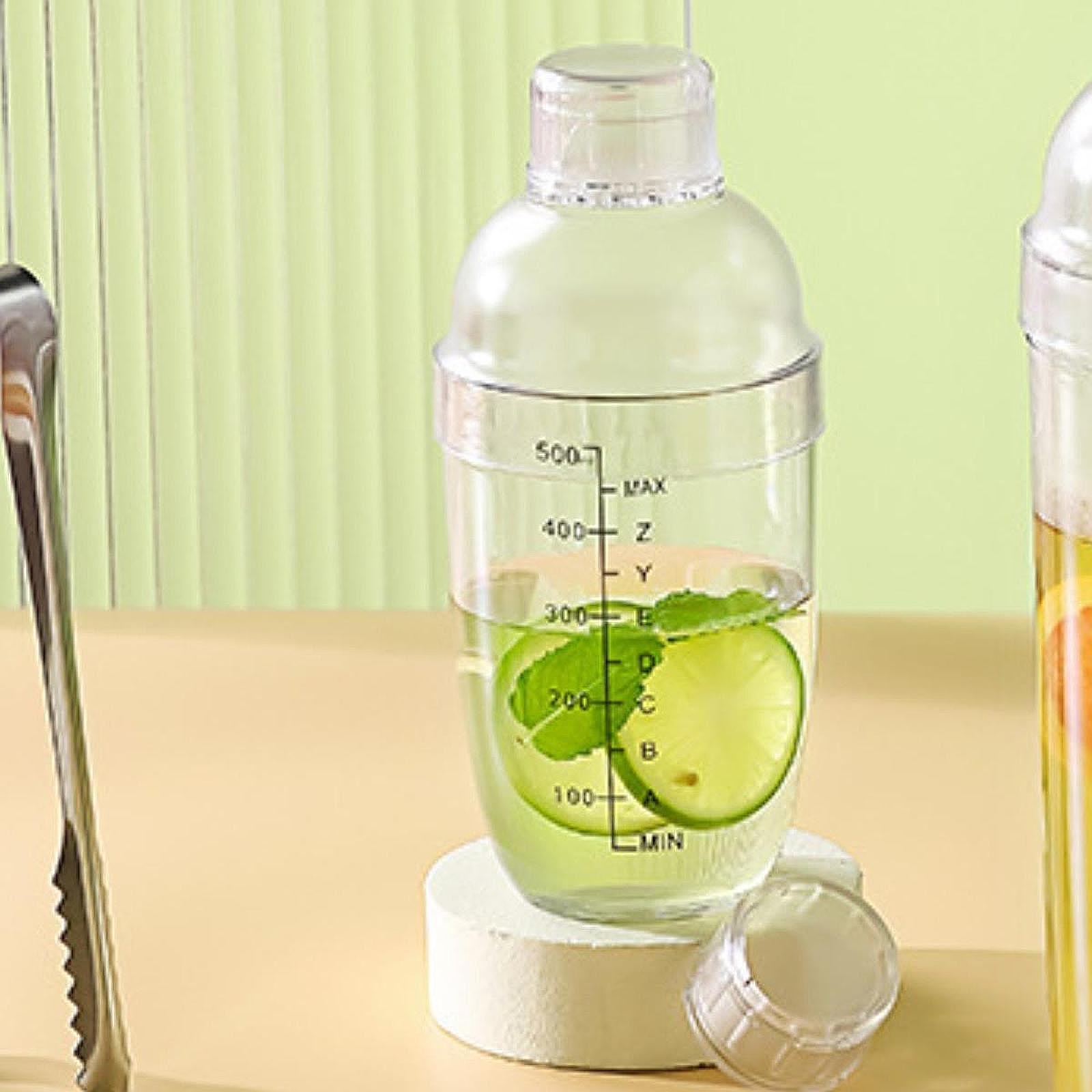 Cocktail Shaker Anti Leakage with Scale Bar Tool for Home Use Milk Smoothie 500ml