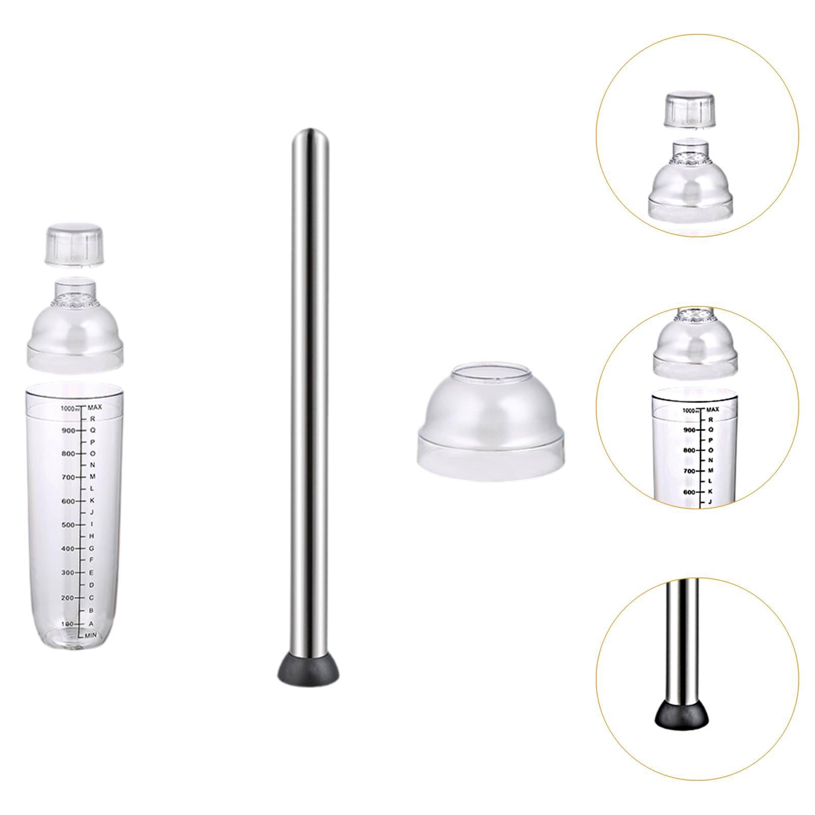 Cocktail Shaker Anti Leakage with Scale Bar Tool for Home Use Milk Smoothie 1000ml