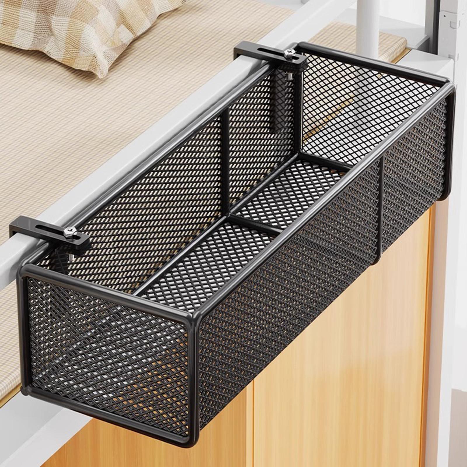 Bedside Hanging Organizer Sturdy Bed Metal Storage Basket for Home Desk Book 37x15x9cm