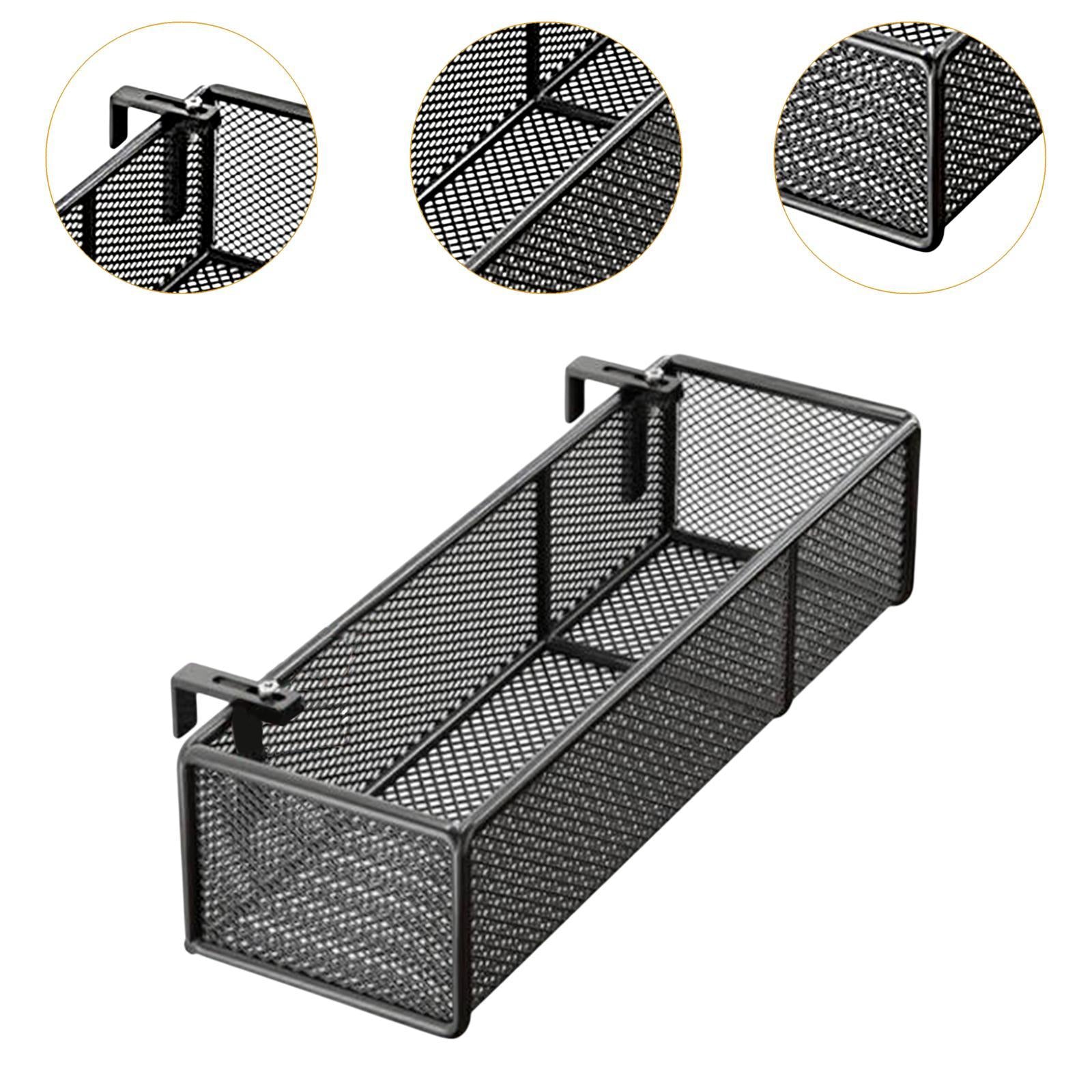 Bedside Hanging Organizer Sturdy Bed Metal Storage Basket for Home Desk Book 27x15x9cm