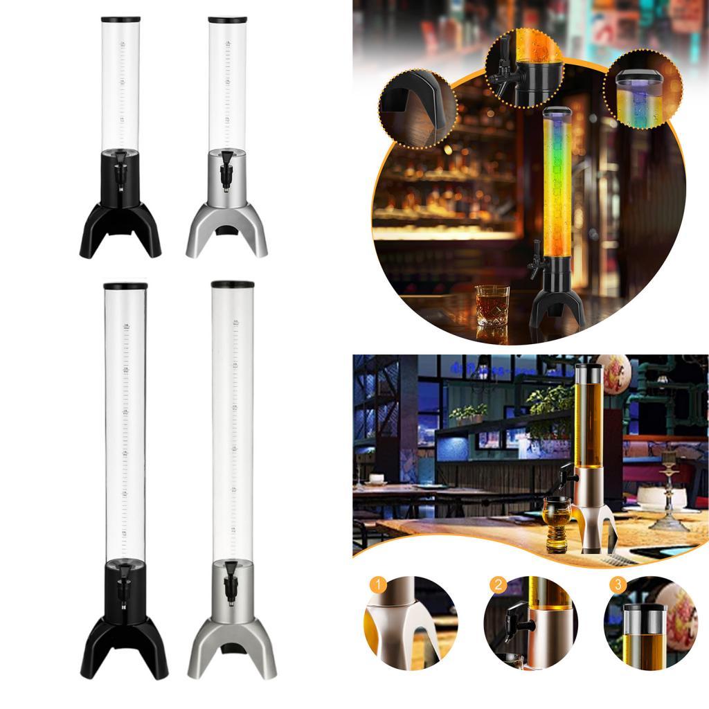 Mimosa Tower Versatile Tabletop Beer Dispenser for Juice Outdoor Restaurants 1.5L Black